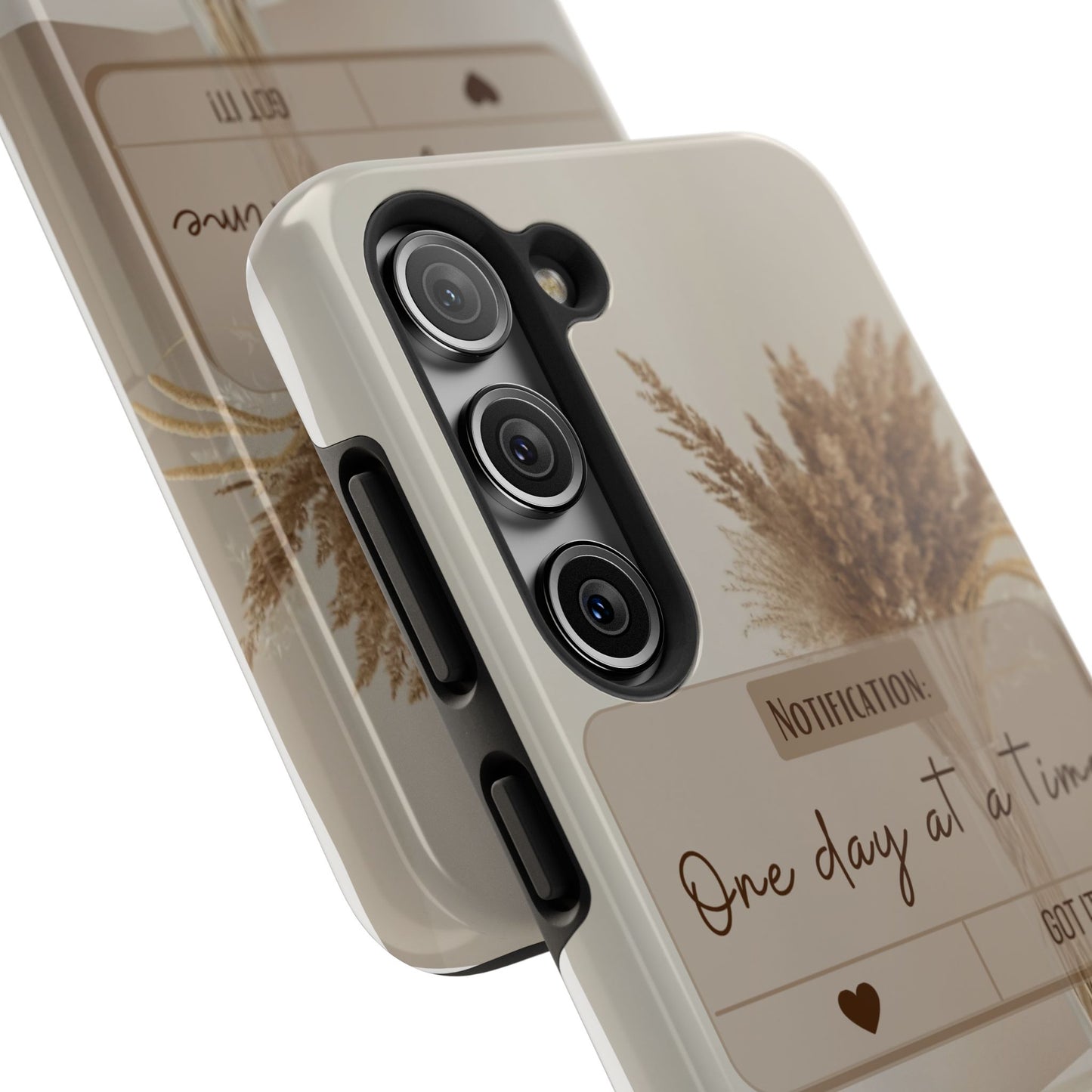 Motivational Tough Phone Cases - One Day at a Time, Durable Cases for Daily Inspiration, Gift for Students and Professionals