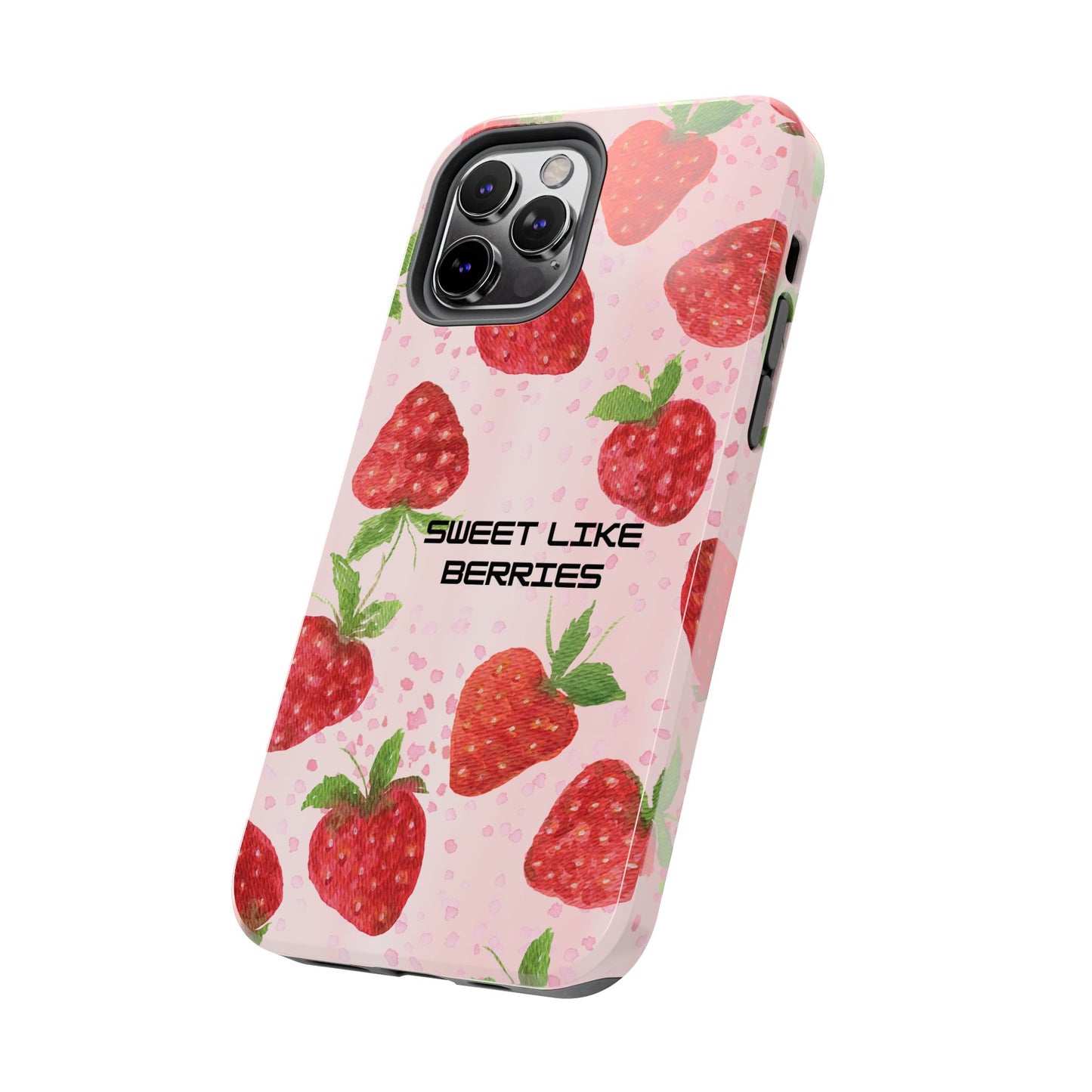 Sweet Like Berries Phone Case, Cute Tough Phone Cases, Berry Pattern Phone Cover, Berry Aesthetic Accessories, Gift for Berry Lovers