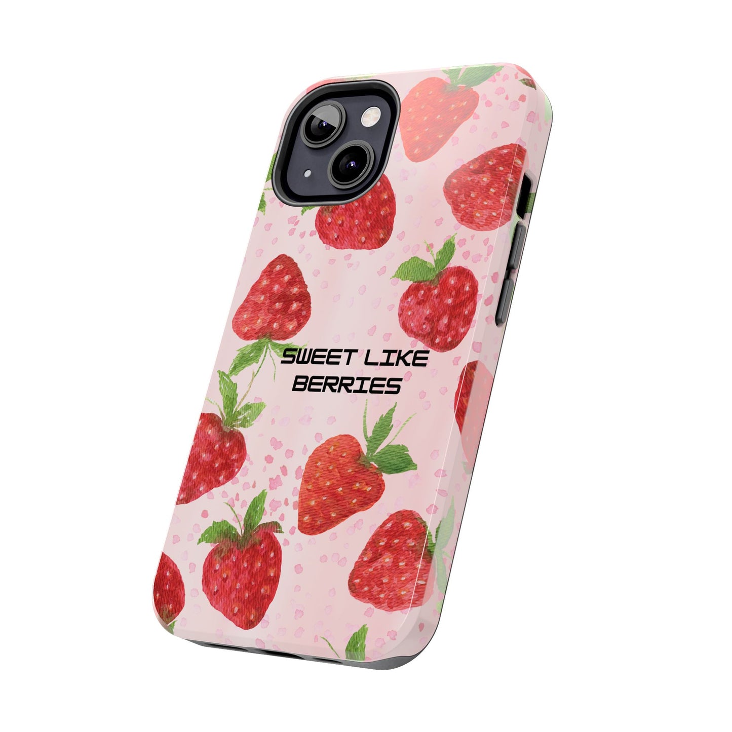 Sweet Like Berries Phone Case, Cute Tough Phone Cases, Berry Pattern Phone Cover, Berry Aesthetic Accessories, Gift for Berry Lovers