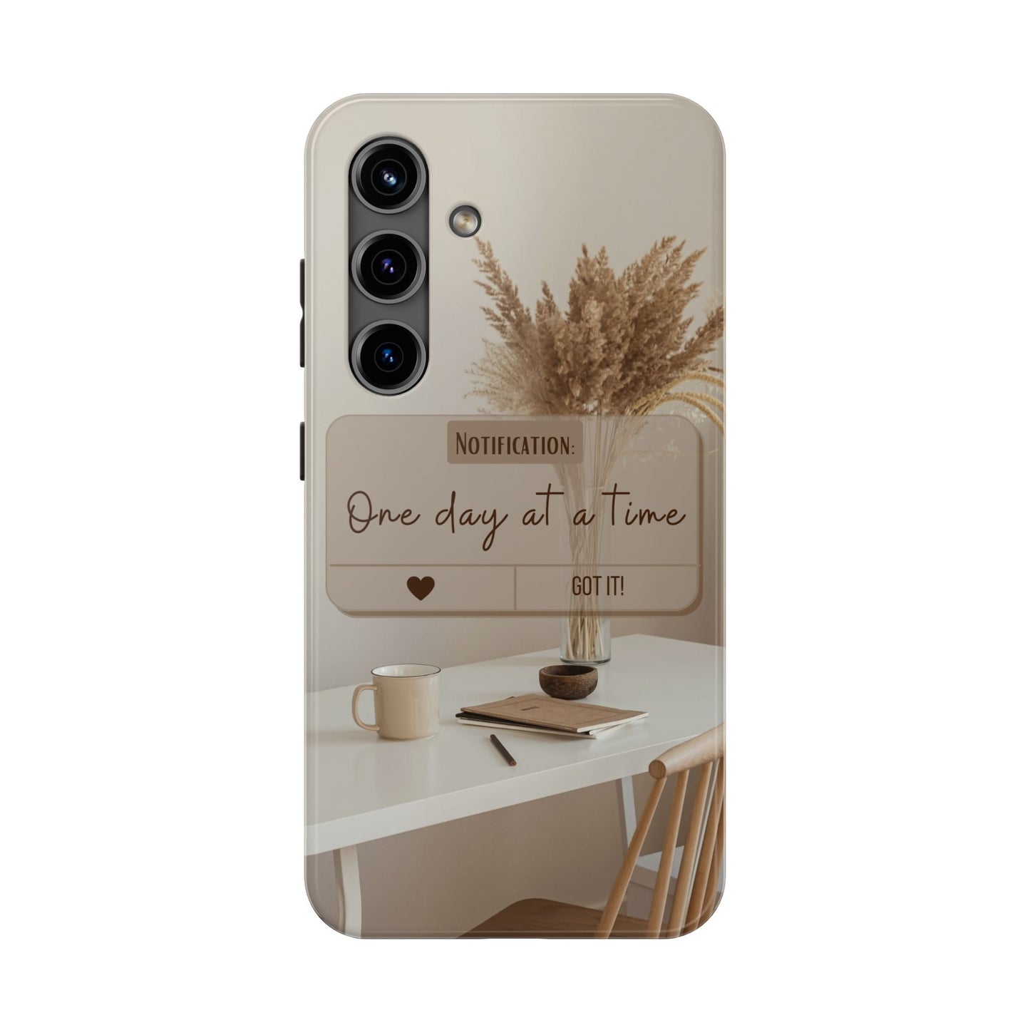 Motivational Tough Phone Cases - One Day at a Time, Durable Cases for Daily Inspiration, Gift for Students and Professionals