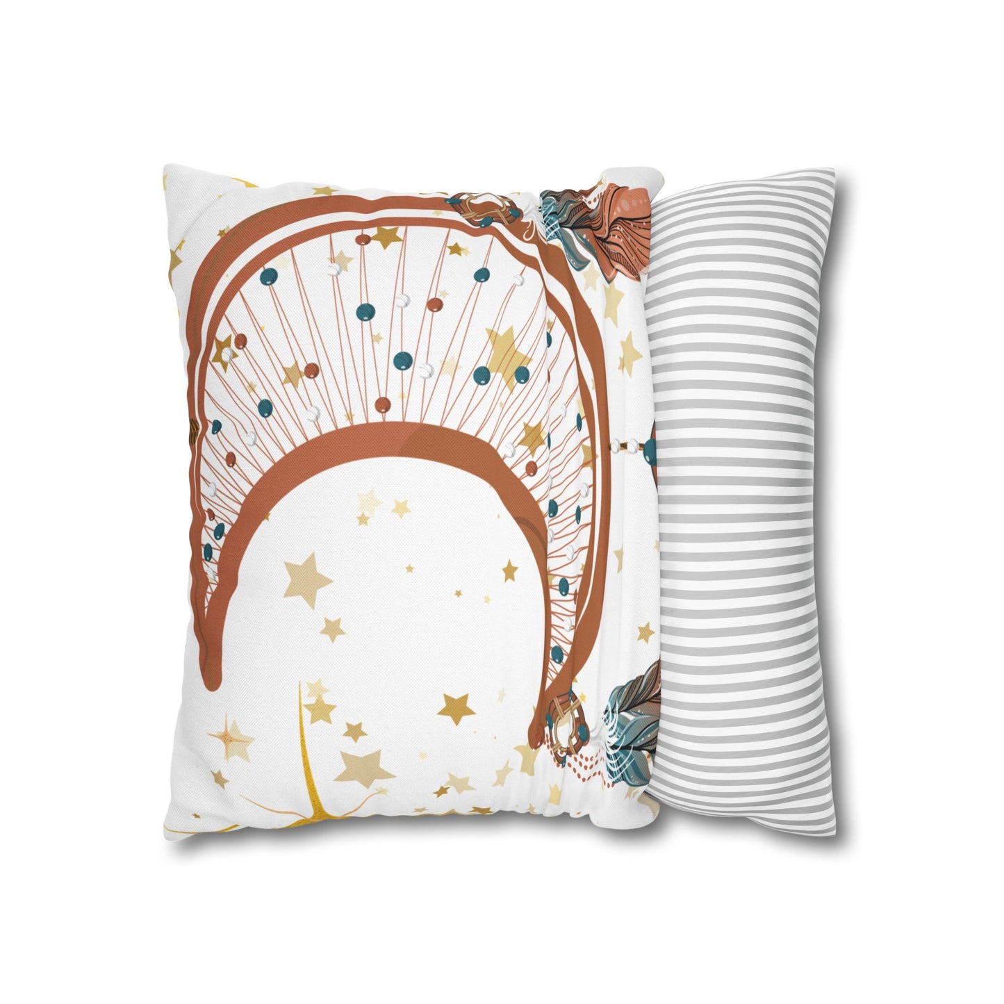 Dreamy Feather Accent Pillow, Cozy Home Decor, Relaxing Gift, Bedroom Accessories, Sweet Dreams Pillowcase