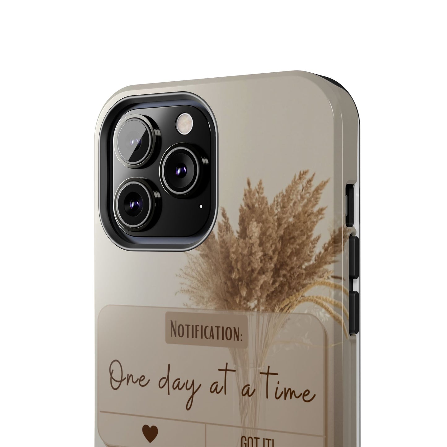Motivational Tough Phone Cases - One Day at a Time, Durable Cases for Daily Inspiration, Gift for Students and Professionals