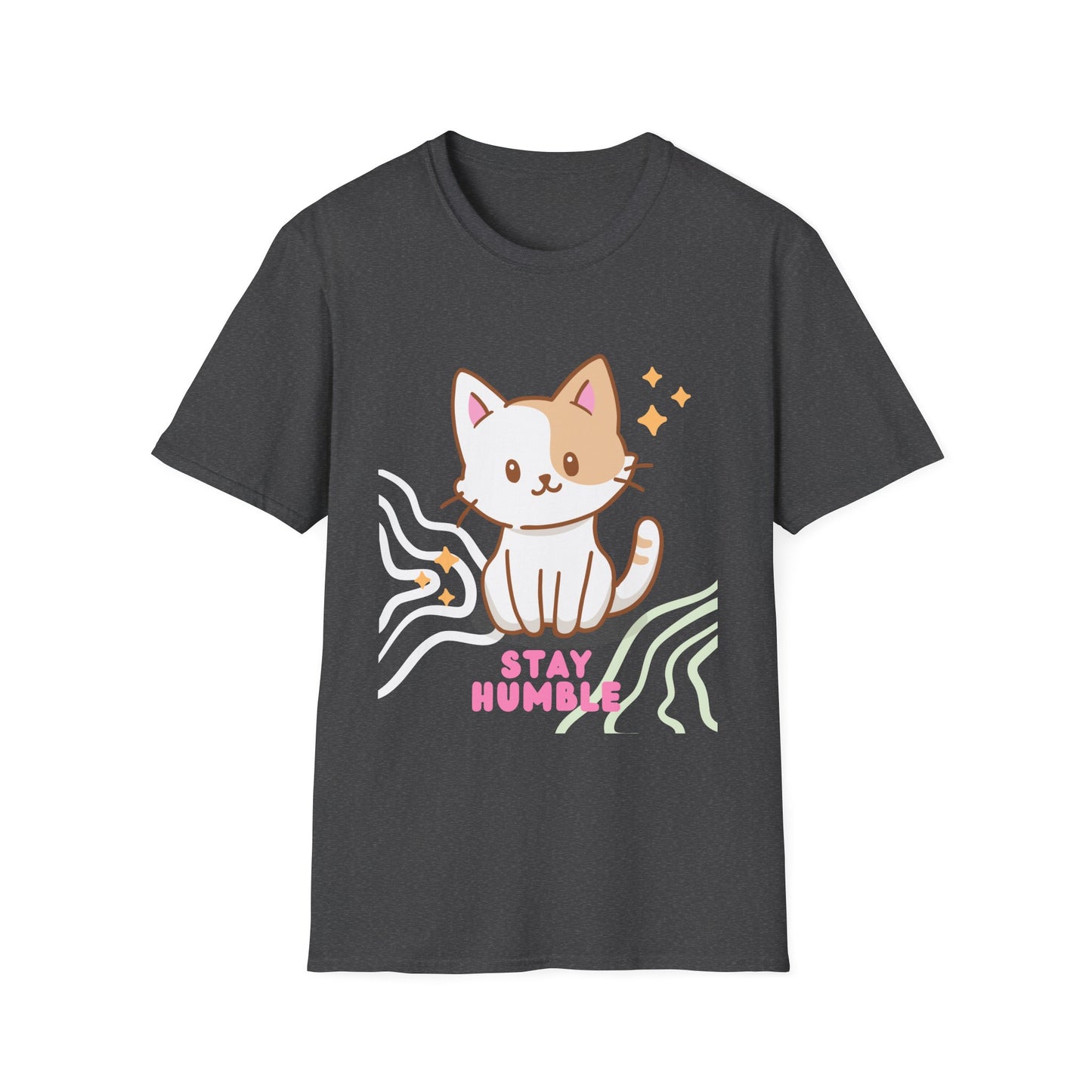 Cute Cat Stay Humble T-Shirt, Unisex Tee, Cat Lover Gift, Funny Pet Shirt, Gifts for Kids & Adults, Everyday Style