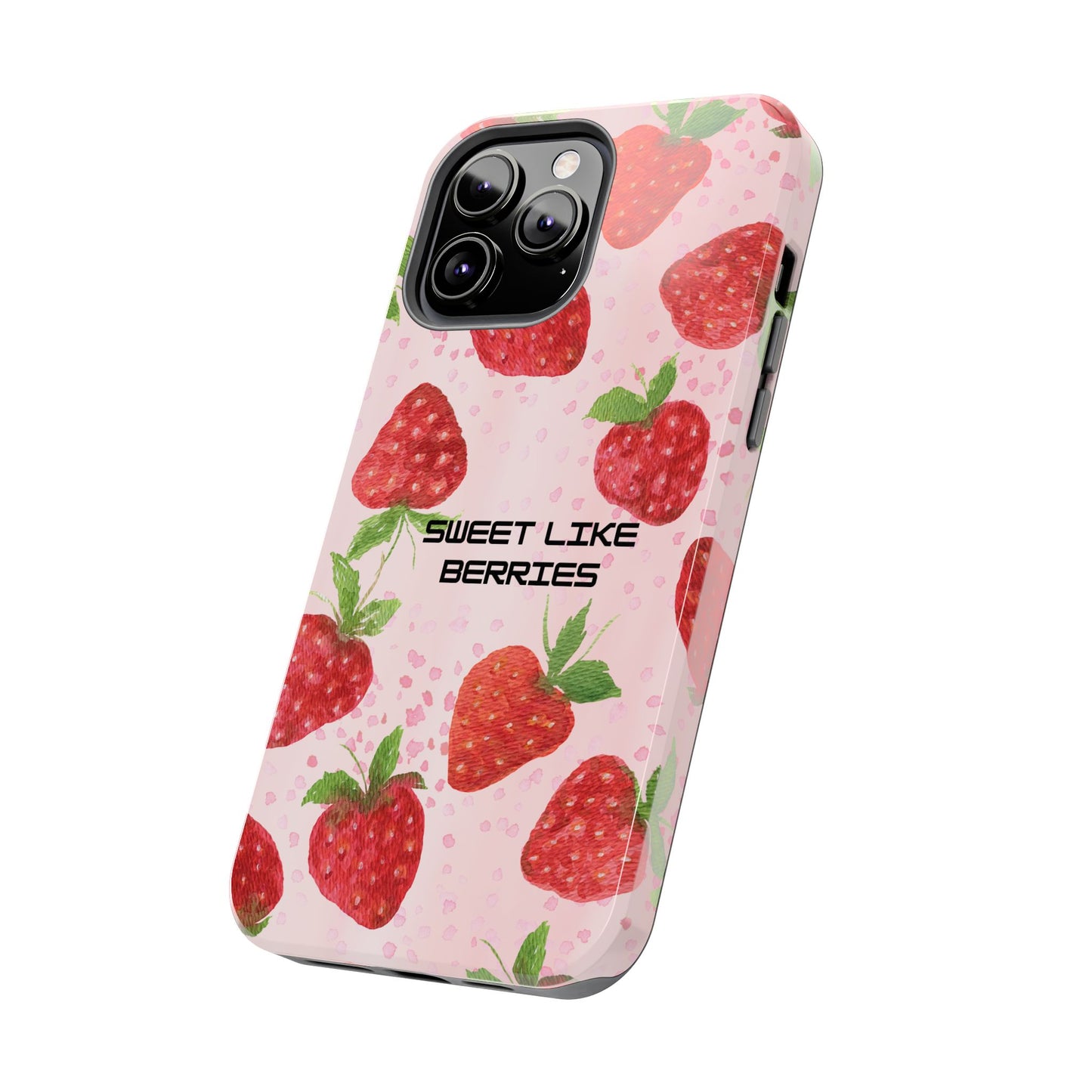 Sweet Like Berries Phone Case, Cute Tough Phone Cases, Berry Pattern Phone Cover, Berry Aesthetic Accessories, Gift for Berry Lovers