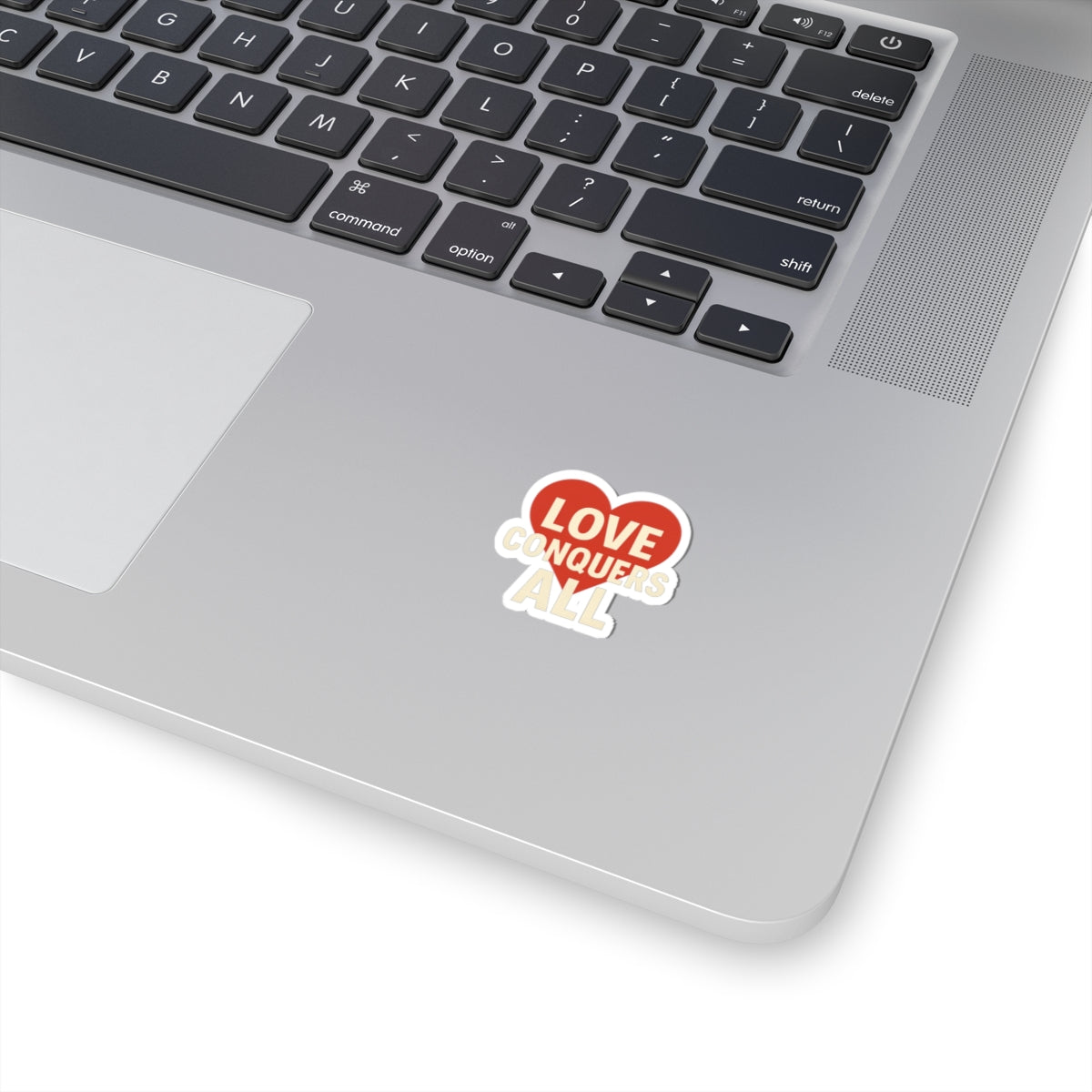 Love Conquer All Stickers, Romantic Decal, Valentine's Gift, Heart Symbol Art, Laptop Decoration