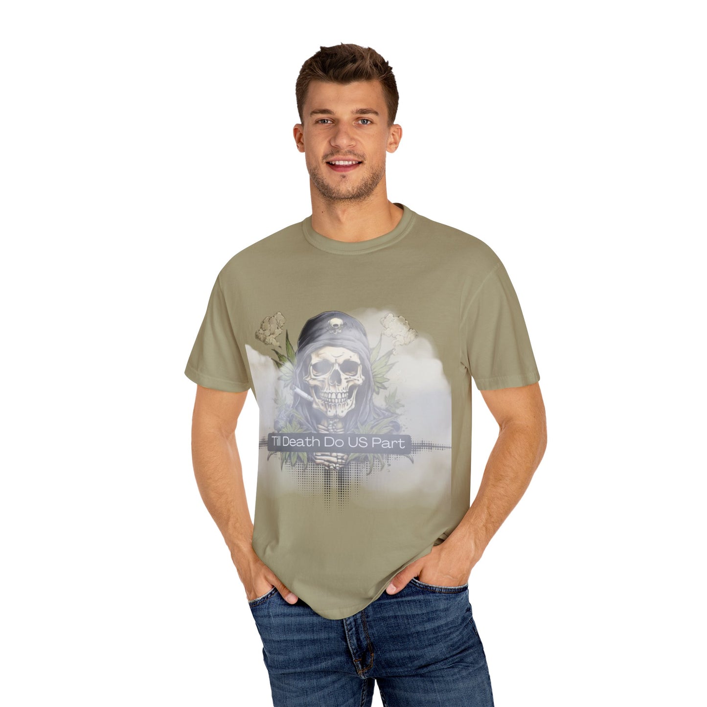 Unisex Garment-Dyed T-Shirt, "Till Death Do Us Part" Tee, Gothic Shirt, Casual Wear, Gift for Couples, Fashion Statement, Comfortable Tee