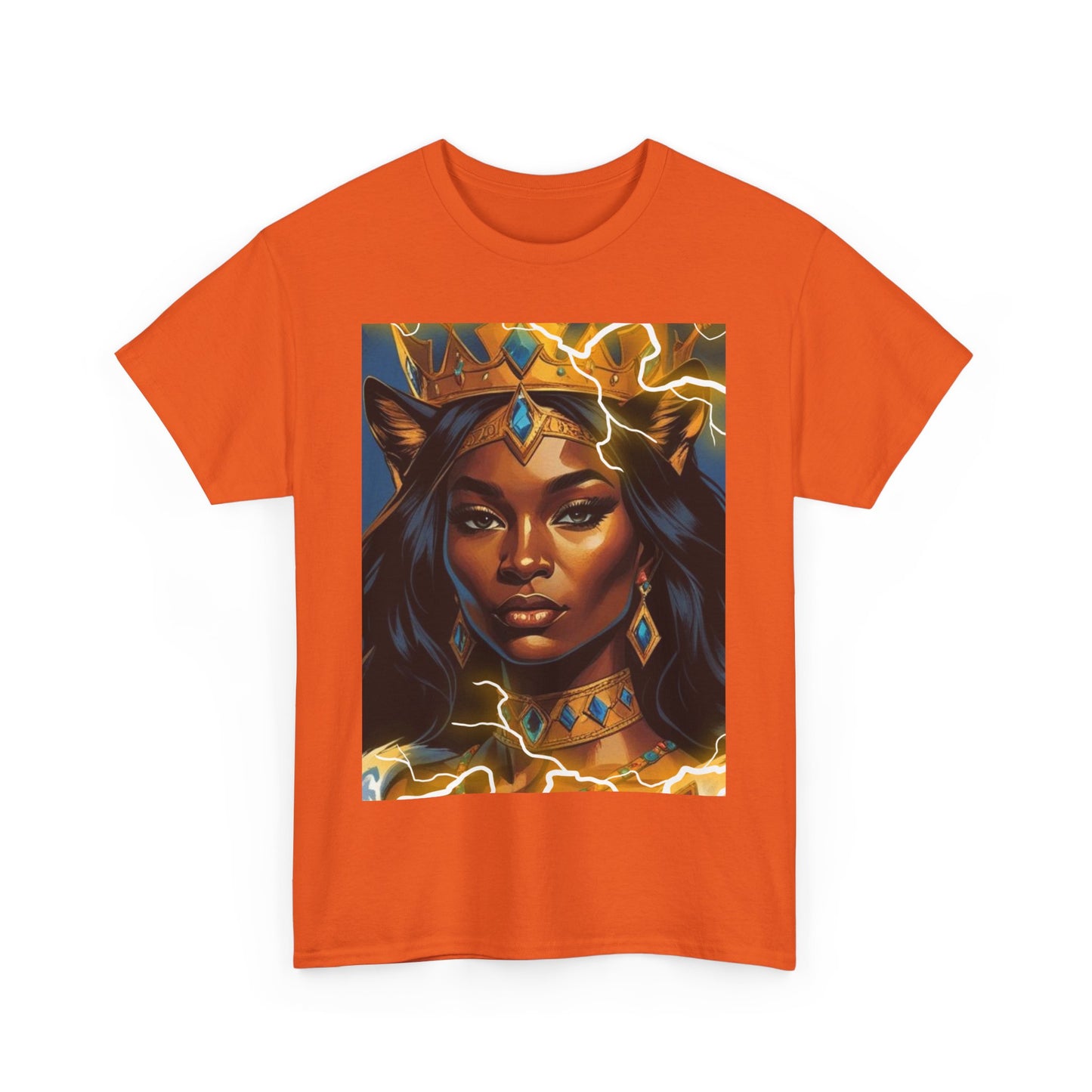 Empowered Queen Graphic Tee, Unisex Heavy Cotton Tee, Bold Women's Apparel, Unique Gift Idea, Art-Inspired T-Shirt, Everyday Wear
