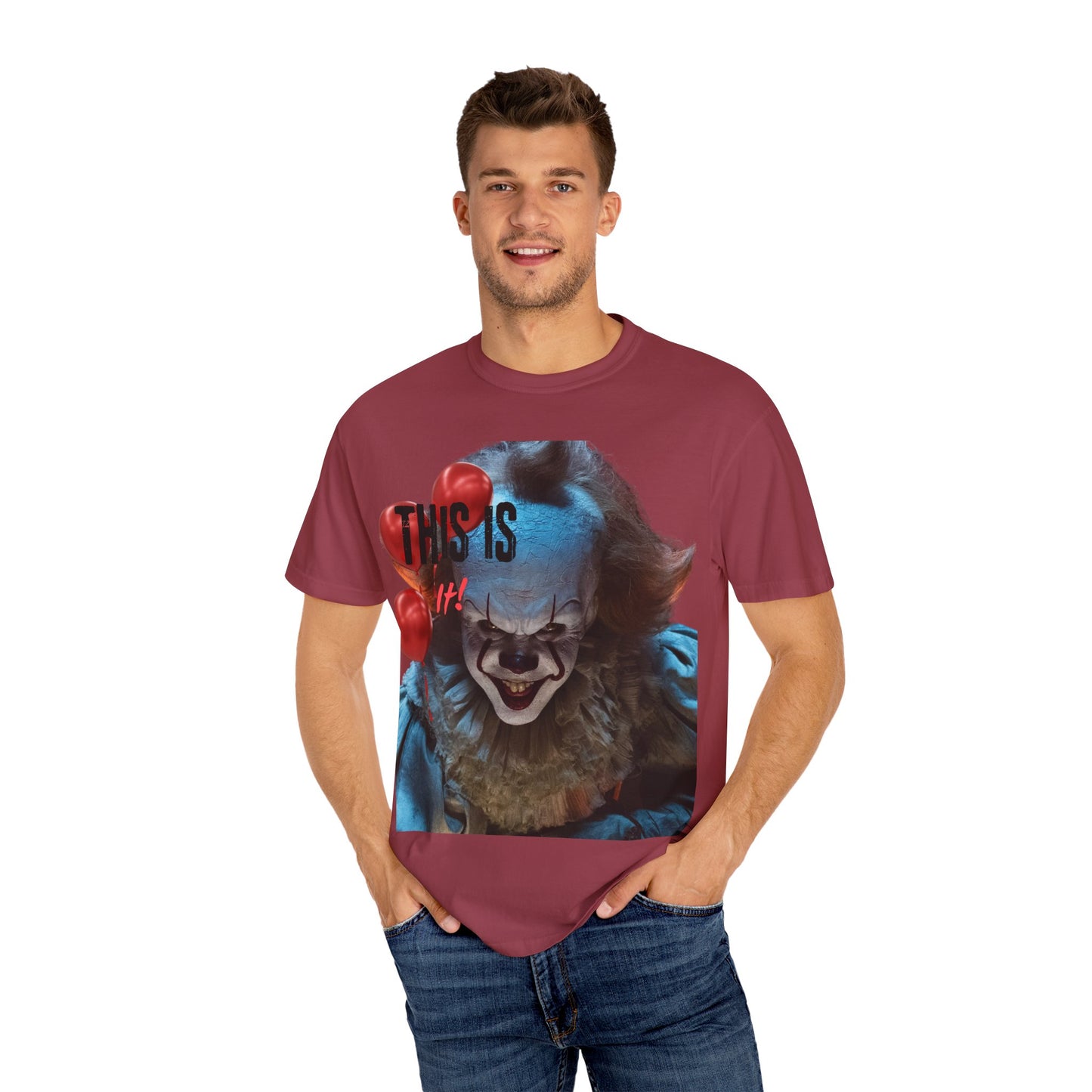 Creepy Clown Graphic Tee - Perfect for Halloween, Horror Movie Lovers, Unisex Gift, Casual Wear, Spooky Events
