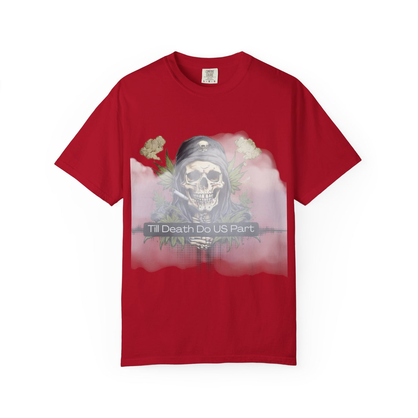 Unisex Garment-Dyed T-Shirt, "Till Death Do Us Part" Tee, Gothic Shirt, Casual Wear, Gift for Couples, Fashion Statement, Comfortable Tee