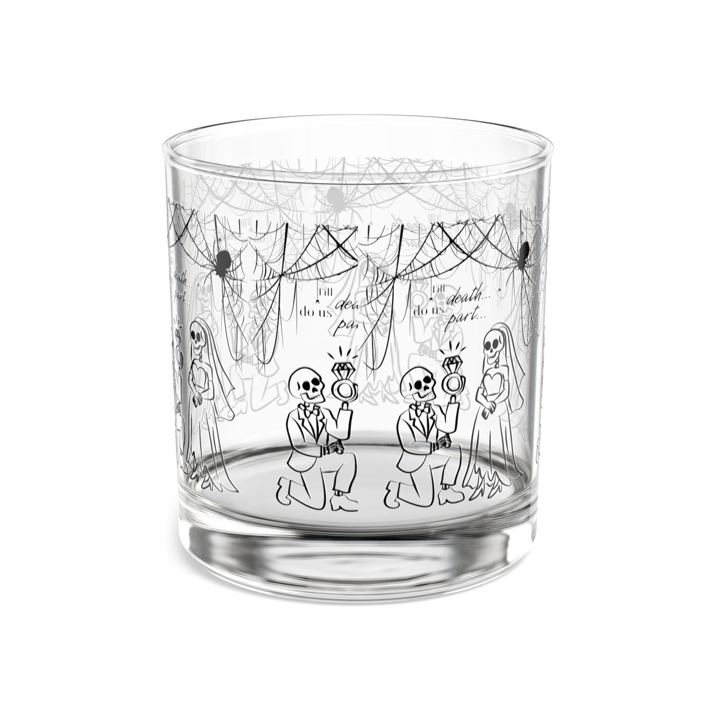 Unique Dia de los Muertos Rocks Glass, 10oz | Perfect for Halloween, Wedding Toasts, or Day of the Dead Celebrations, Gift for Him/Her
