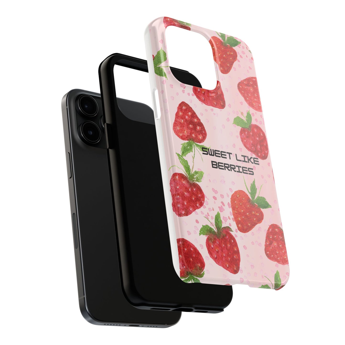 Sweet Like Berries Phone Case, Cute Tough Phone Cases, Berry Pattern Phone Cover, Berry Aesthetic Accessories, Gift for Berry Lovers