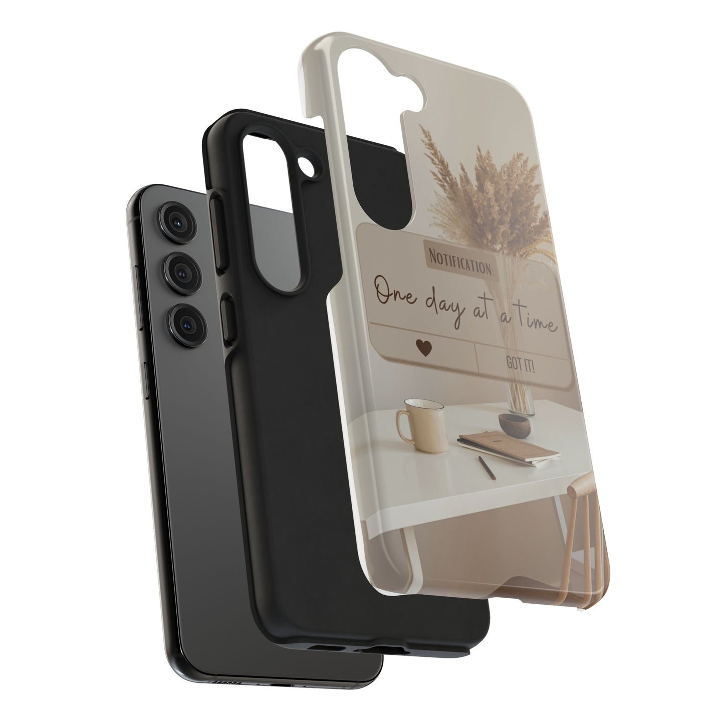 Motivational Tough Phone Cases - One Day at a Time, Durable Cases for Daily Inspiration, Gift for Students and Professionals