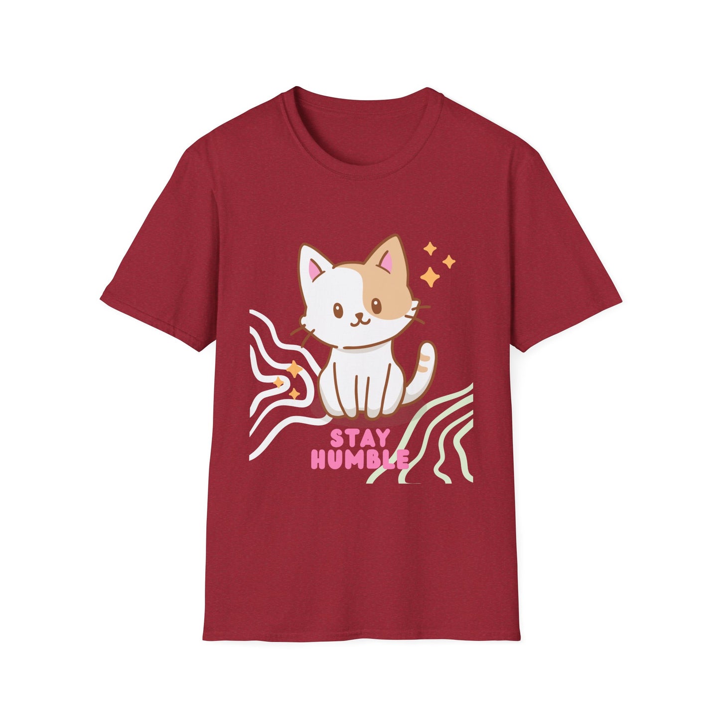 Cute Cat Stay Humble T-Shirt, Unisex Tee, Cat Lover Gift, Funny Pet Shirt, Gifts for Kids & Adults, Everyday Style