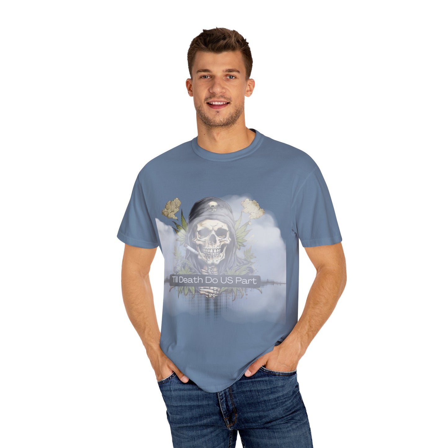 Unisex Garment-Dyed T-Shirt, "Till Death Do Us Part" Tee, Gothic Shirt, Casual Wear, Gift for Couples, Fashion Statement, Comfortable Tee