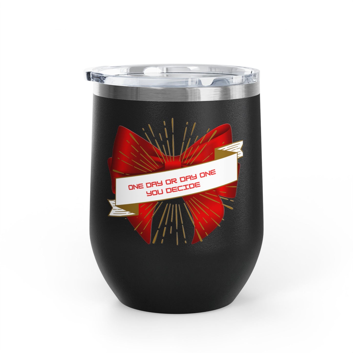 Stylish Wine Tumbler, 12oz - Perfect Gift for Wine Lovers, Celebrations, Birthday, Parties, Stylish Drinkware, One Day or Day One