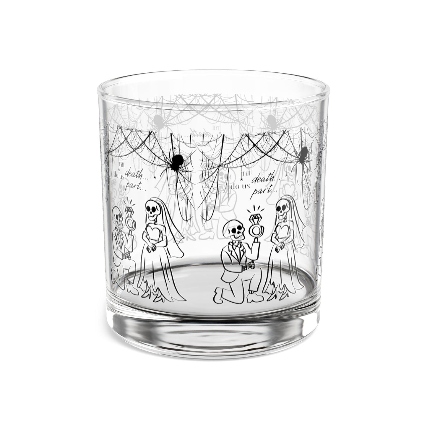 Unique Dia de los Muertos Rocks Glass, 10oz | Perfect for Halloween, Wedding Toasts, or Day of the Dead Celebrations, Gift for Him/Her