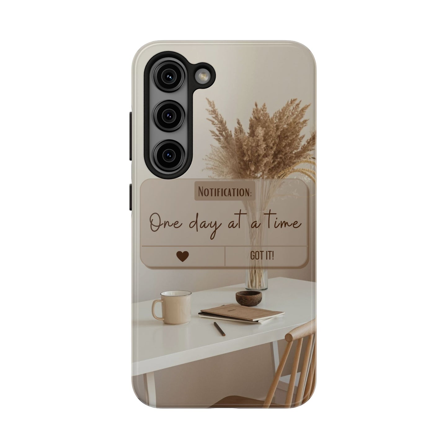 Motivational Tough Phone Cases - One Day at a Time, Durable Cases for Daily Inspiration, Gift for Students and Professionals