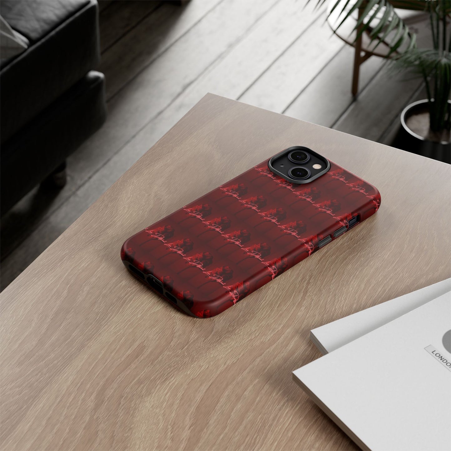 Red Patterned Phone Case | Tough Cases for Stylish Protection, Trendy Cell Cover, Unique Gifts for Tech Lovers, Modern Design