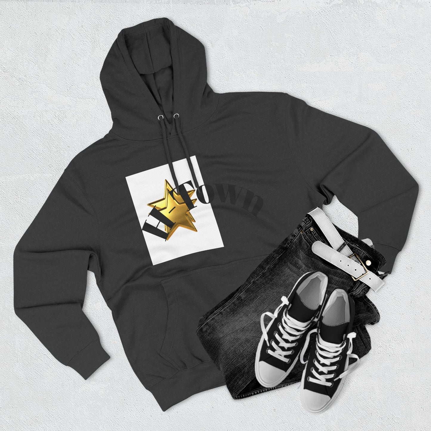 H-Town Fleece Hoodie, Cozy Sweatshirt for Urban Flair, Perfect for Casual Wear, Gifts for Friends, Street Style Essential, Unisex Hoodie