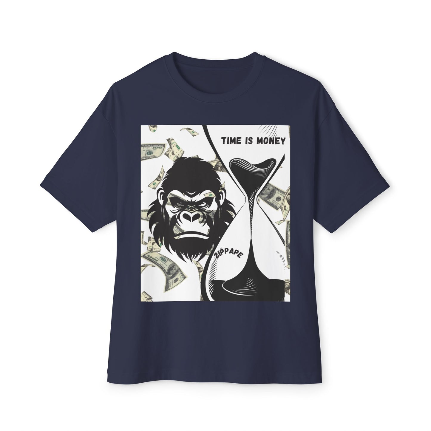 Trendy Gorilla Graphic Tee, Unisex Boxy Shirt for Casual Style, Time is Money Tee, Perfect Gift for Friends, Statement Streetwear