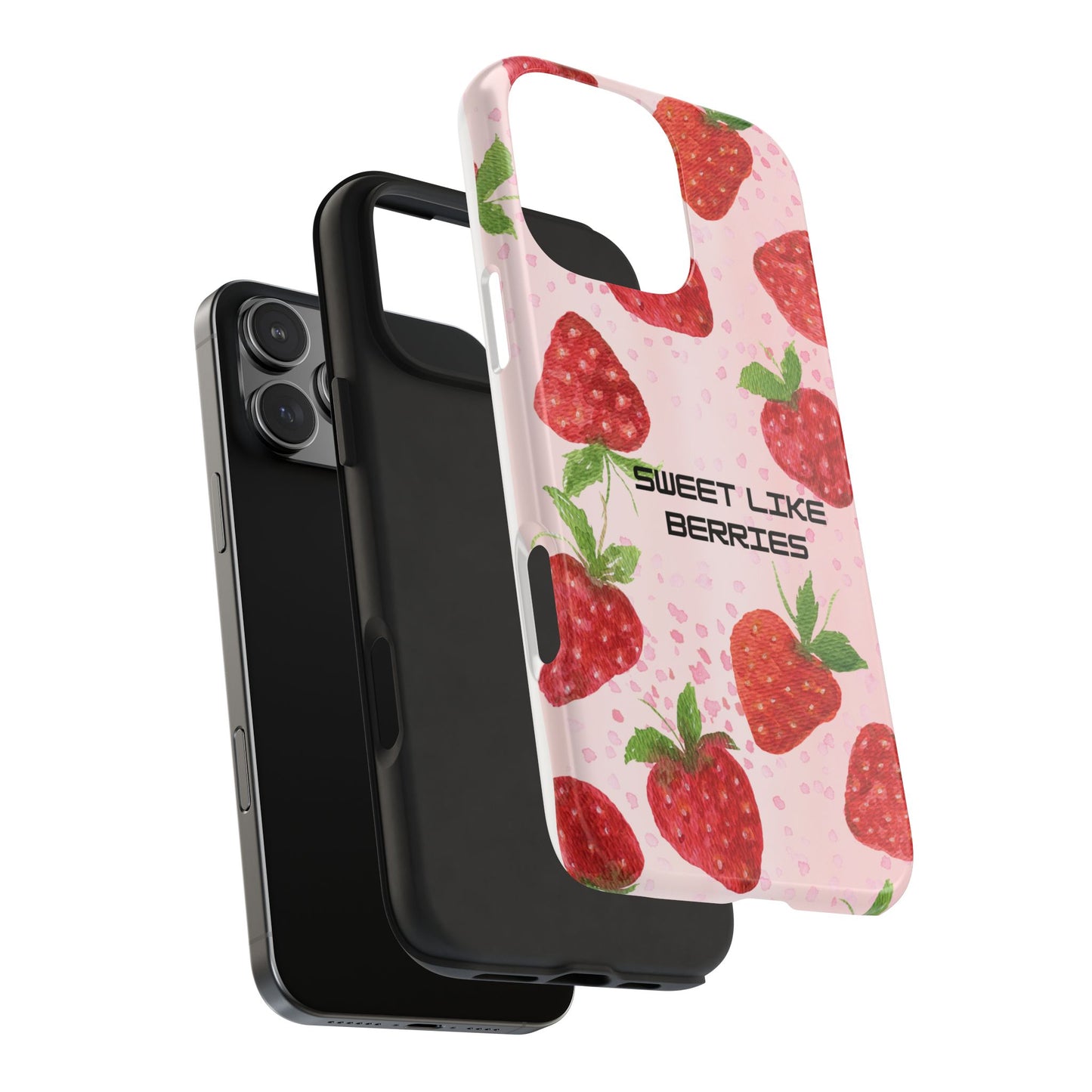 Sweet Like Berries Phone Case, Cute Tough Phone Cases, Berry Pattern Phone Cover, Berry Aesthetic Accessories, Gift for Berry Lovers