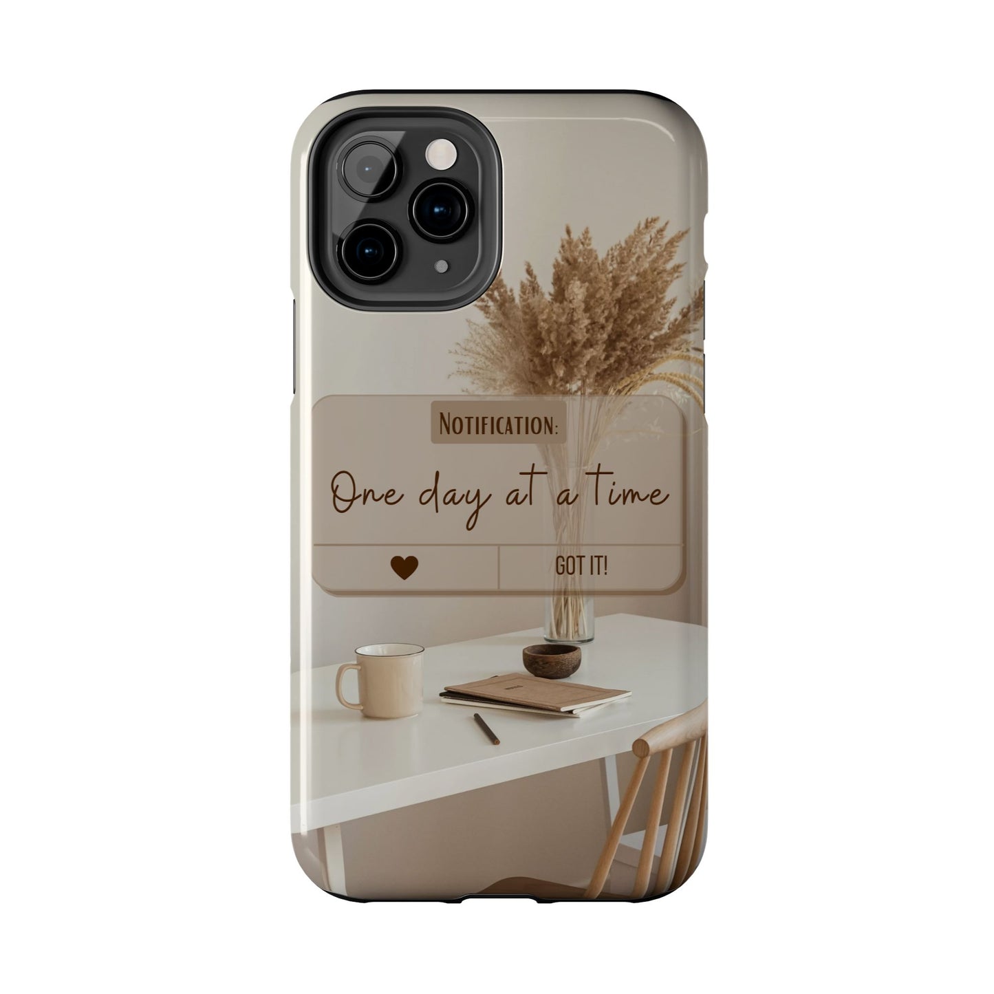 Motivational Tough Phone Cases - One Day at a Time, Durable Cases for Daily Inspiration, Gift for Students and Professionals