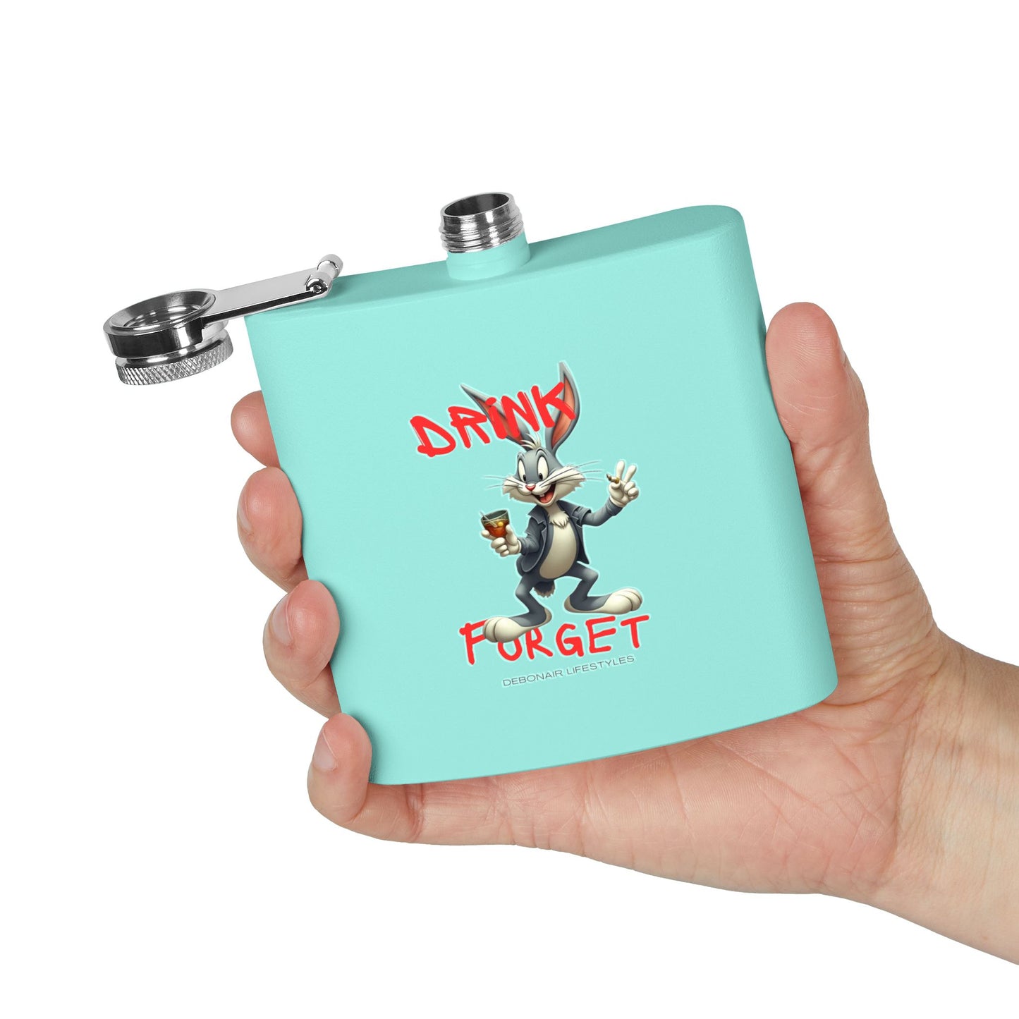 Bugs Bunny Stainless Steel Flask, 6oz - Drink Forget, Unique Gift for Him, Gag Gift, Party Flask, Cartoon Flask