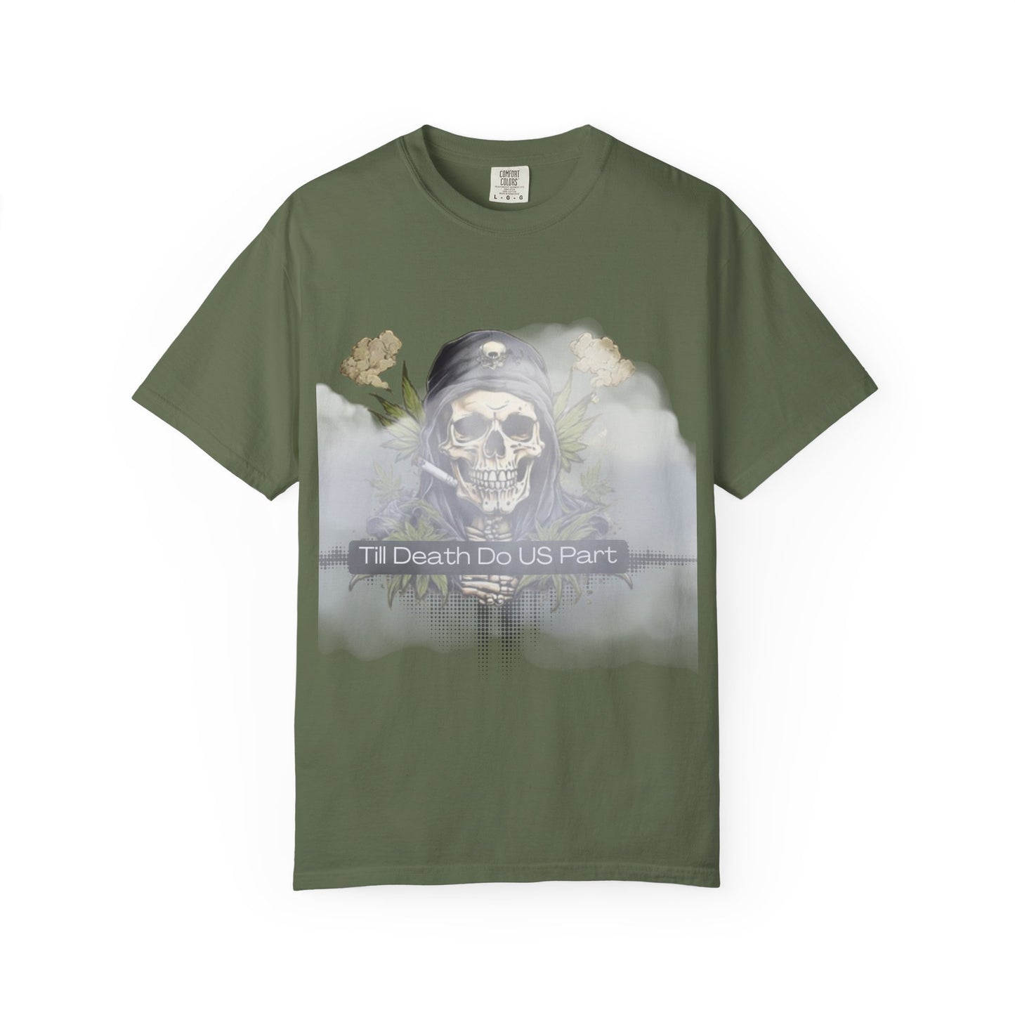 Unisex Garment-Dyed T-Shirt, "Till Death Do Us Part" Tee, Gothic Shirt, Casual Wear, Gift for Couples, Fashion Statement, Comfortable Tee