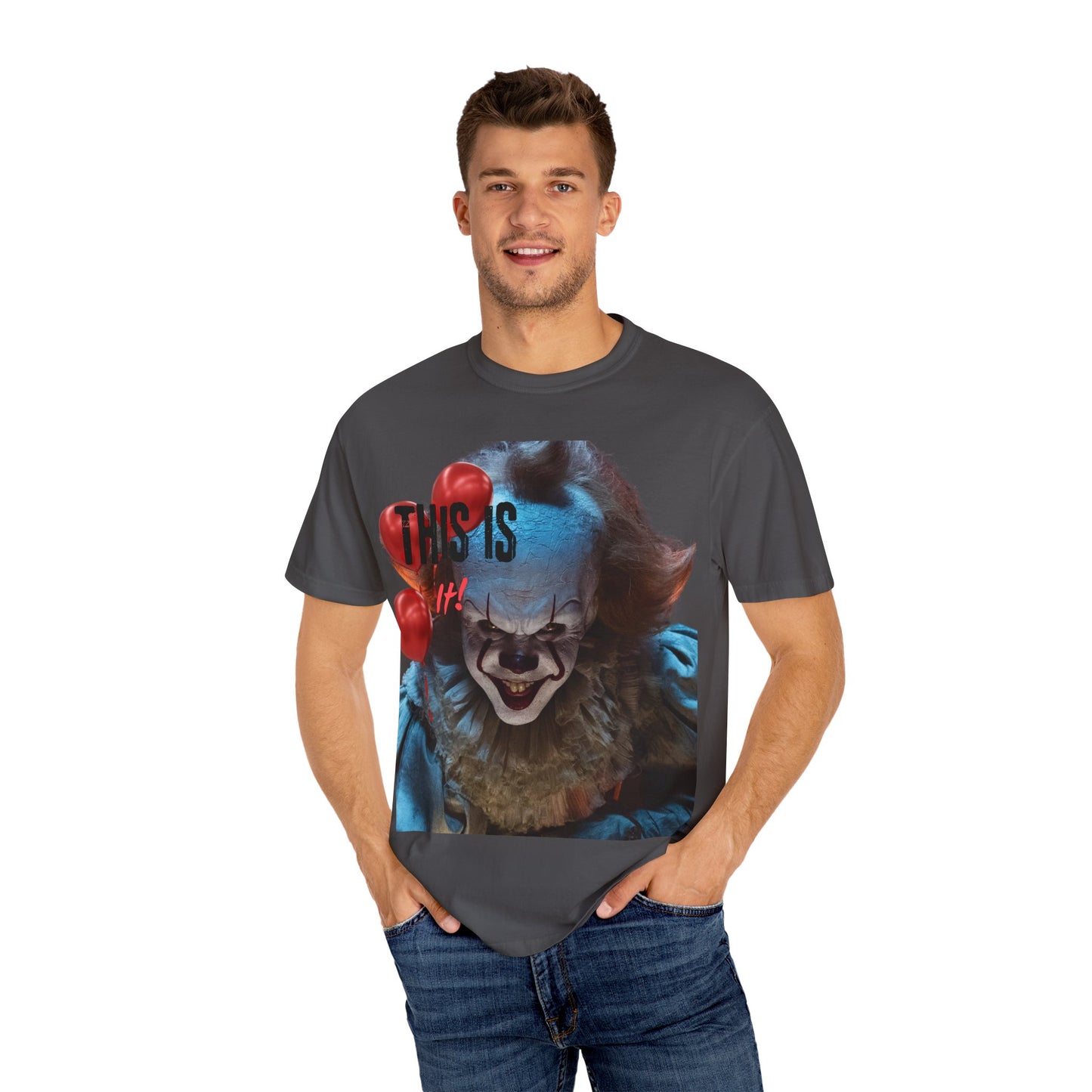 Creepy Clown Graphic Tee - Perfect for Halloween, Horror Movie Lovers, Unisex Gift, Casual Wear, Spooky Events