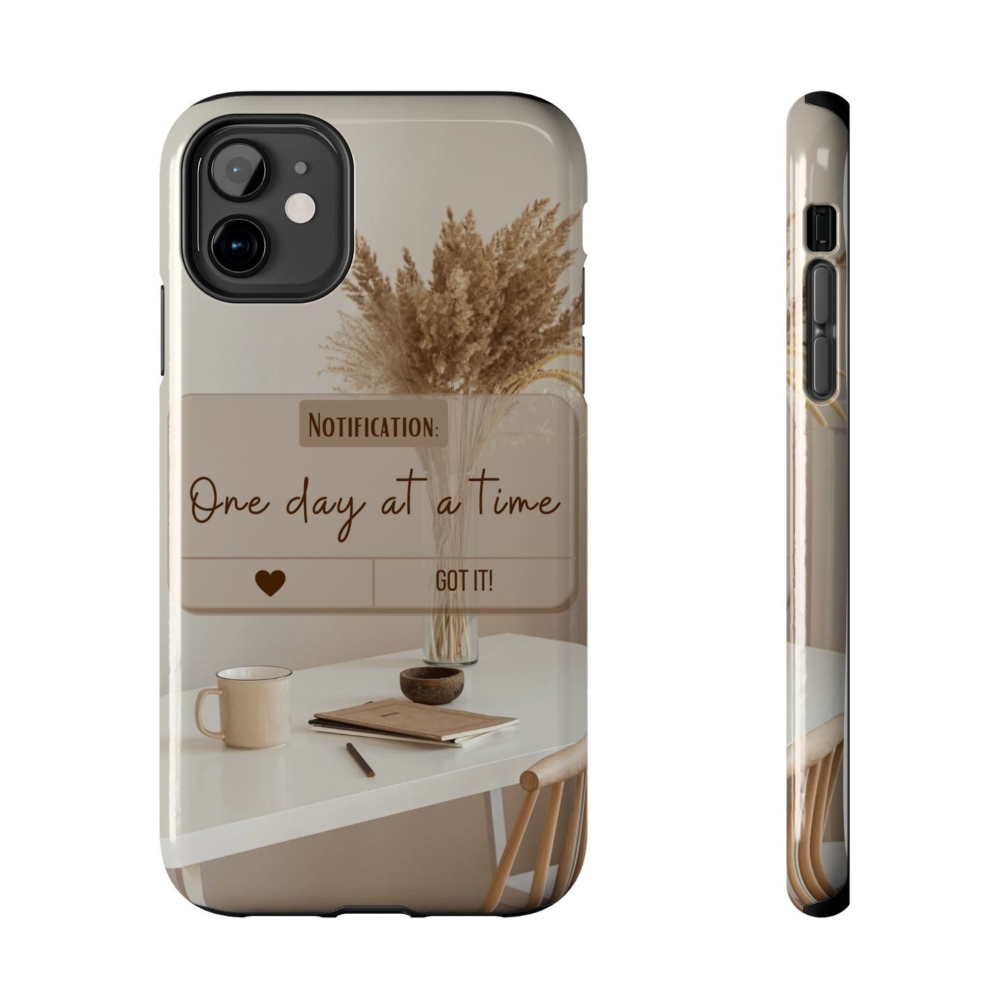 Motivational Tough Phone Cases - One Day at a Time, Durable Cases for Daily Inspiration, Gift for Students and Professionals