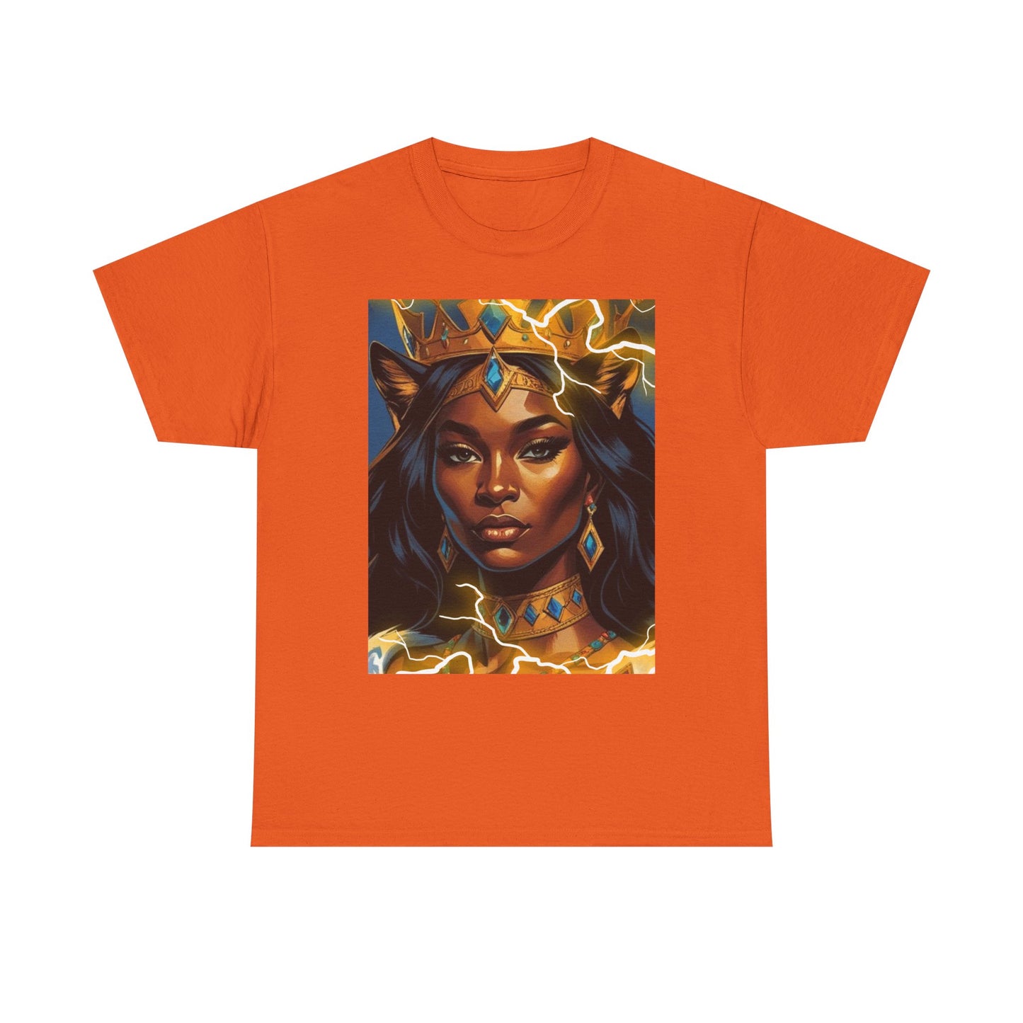 Empowered Queen Graphic Tee, Unisex Heavy Cotton Tee, Bold Women's Apparel, Unique Gift Idea, Art-Inspired T-Shirt, Everyday Wear