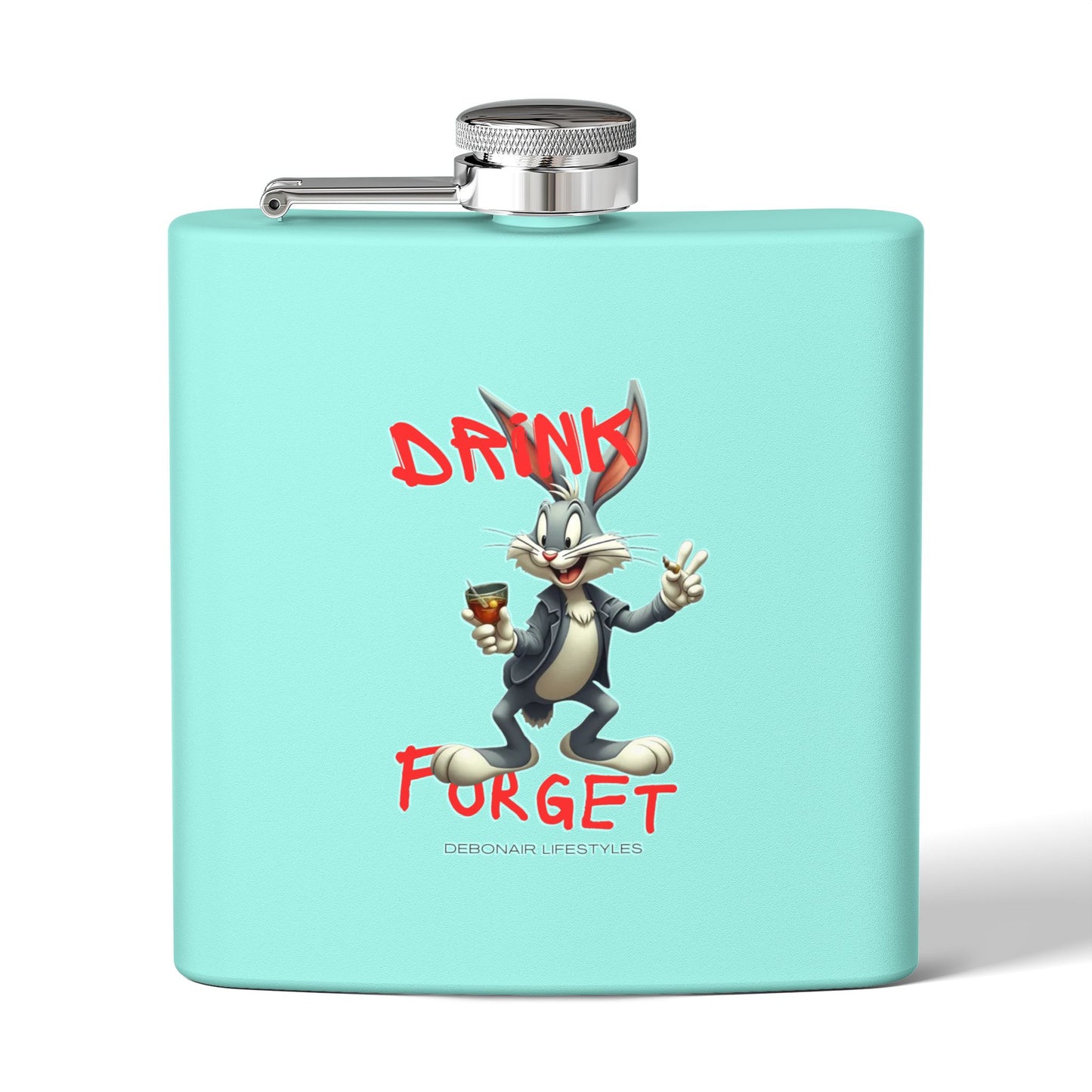 Bugs Bunny Stainless Steel Flask, 6oz - Drink Forget, Unique Gift for Him, Gag Gift, Party Flask, Cartoon Flask