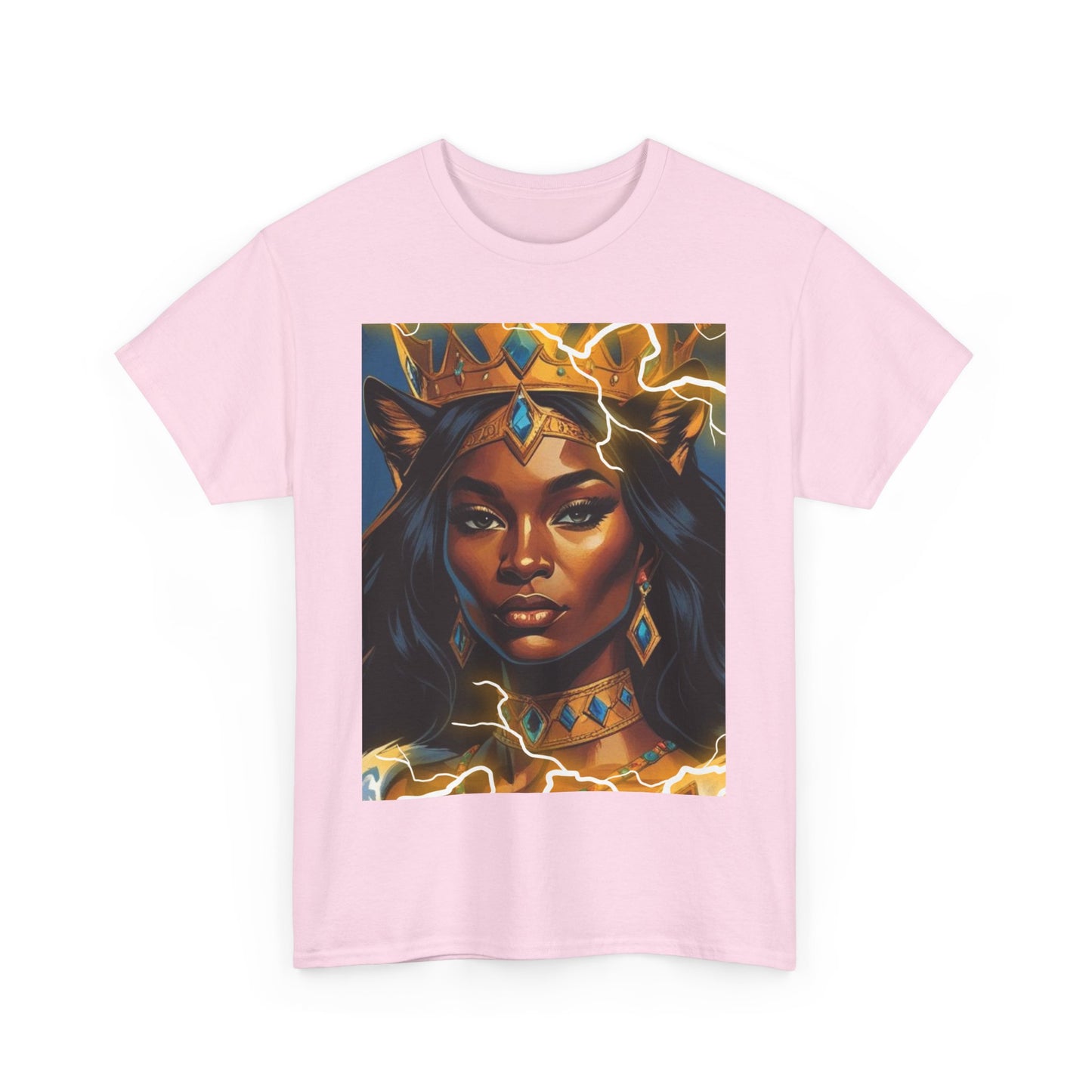 Empowered Queen Graphic Tee, Unisex Heavy Cotton Tee, Bold Women's Apparel, Unique Gift Idea, Art-Inspired T-Shirt, Everyday Wear