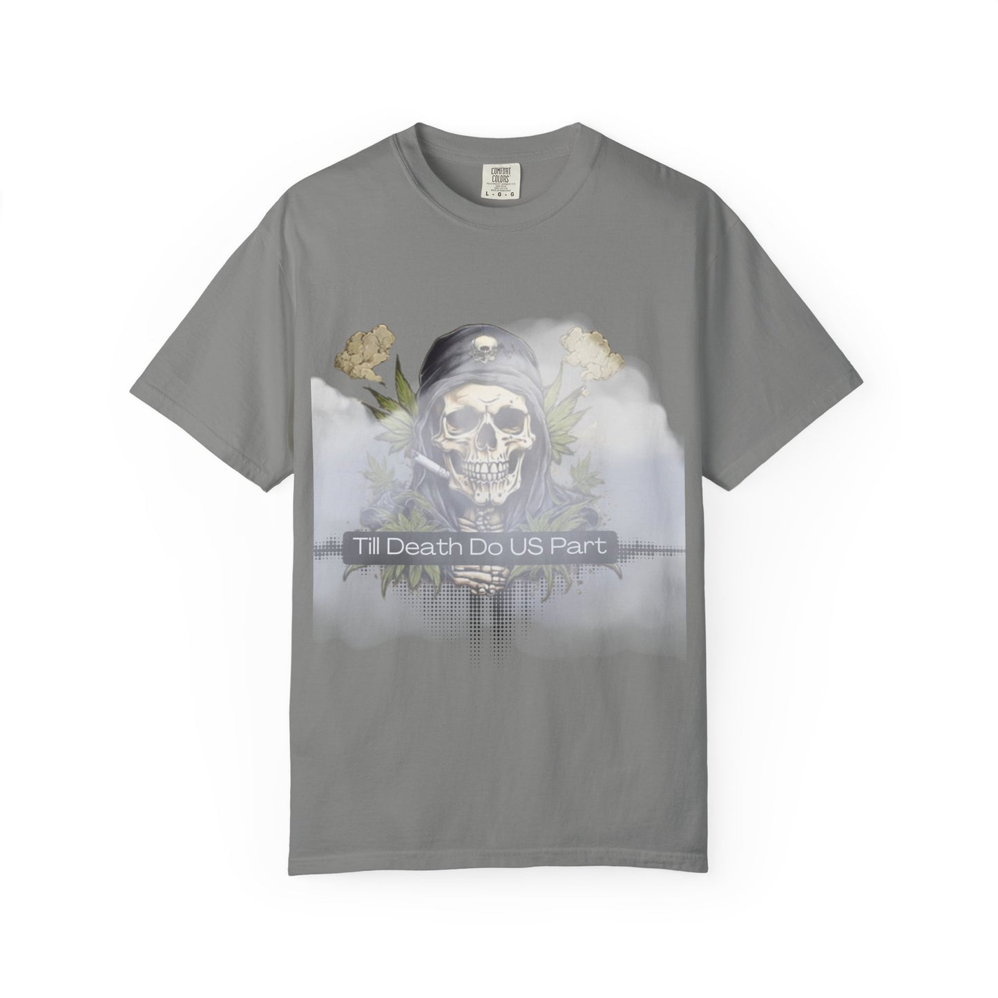 Unisex Garment-Dyed T-Shirt, "Till Death Do Us Part" Tee, Gothic Shirt, Casual Wear, Gift for Couples, Fashion Statement, Comfortable Tee