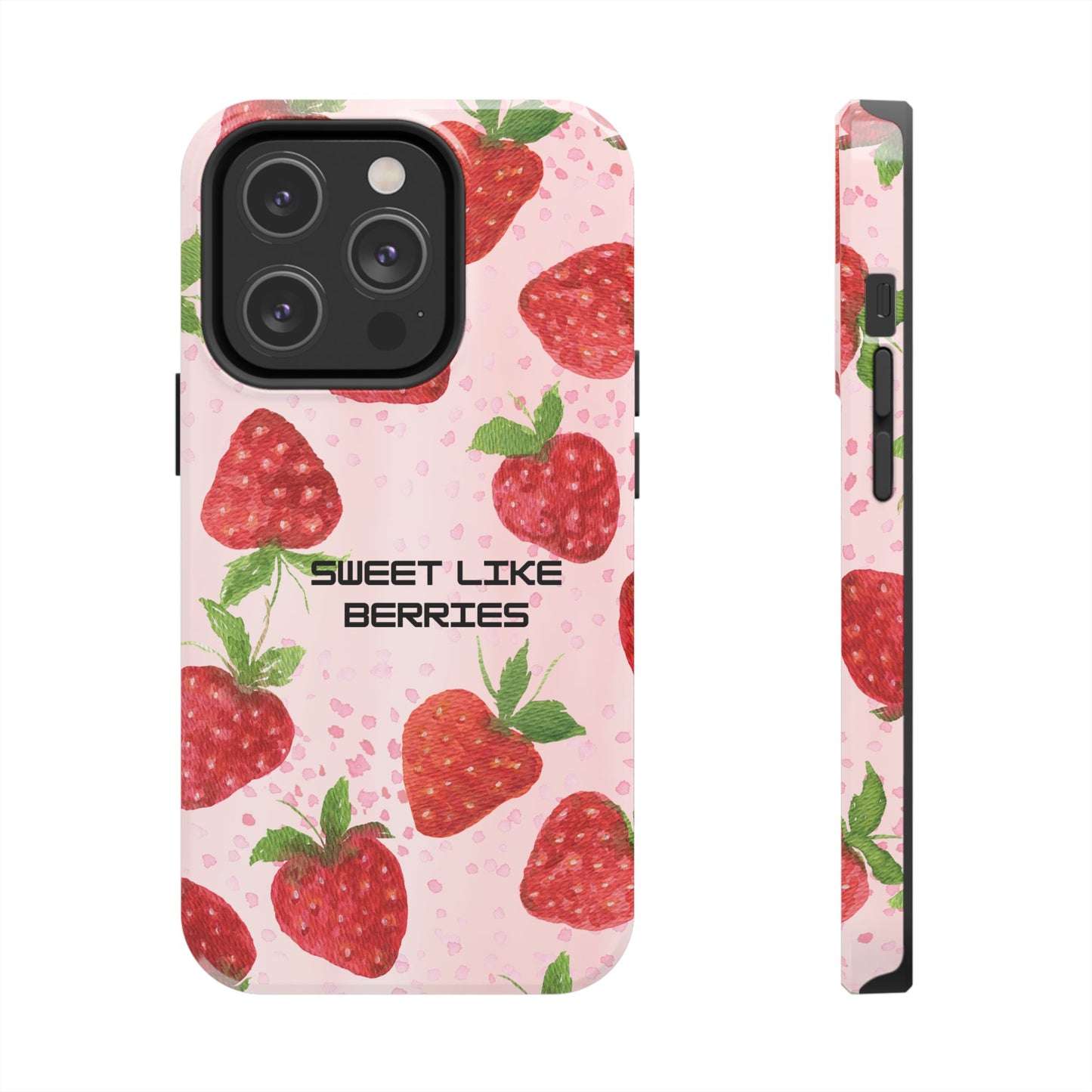Sweet Like Berries Phone Case, Cute Tough Phone Cases, Berry Pattern Phone Cover, Berry Aesthetic Accessories, Gift for Berry Lovers