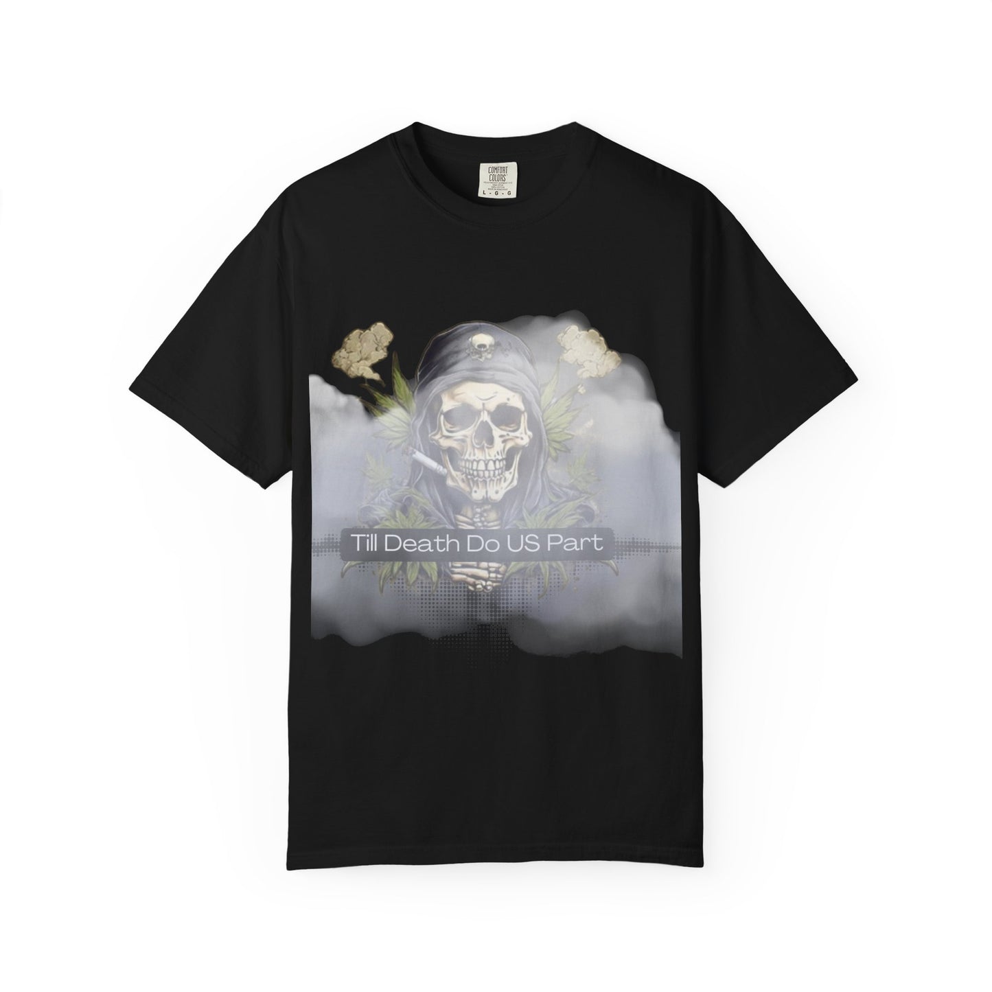 Unisex Garment-Dyed T-Shirt, "Till Death Do Us Part" Tee, Gothic Shirt, Casual Wear, Gift for Couples, Fashion Statement, Comfortable Tee
