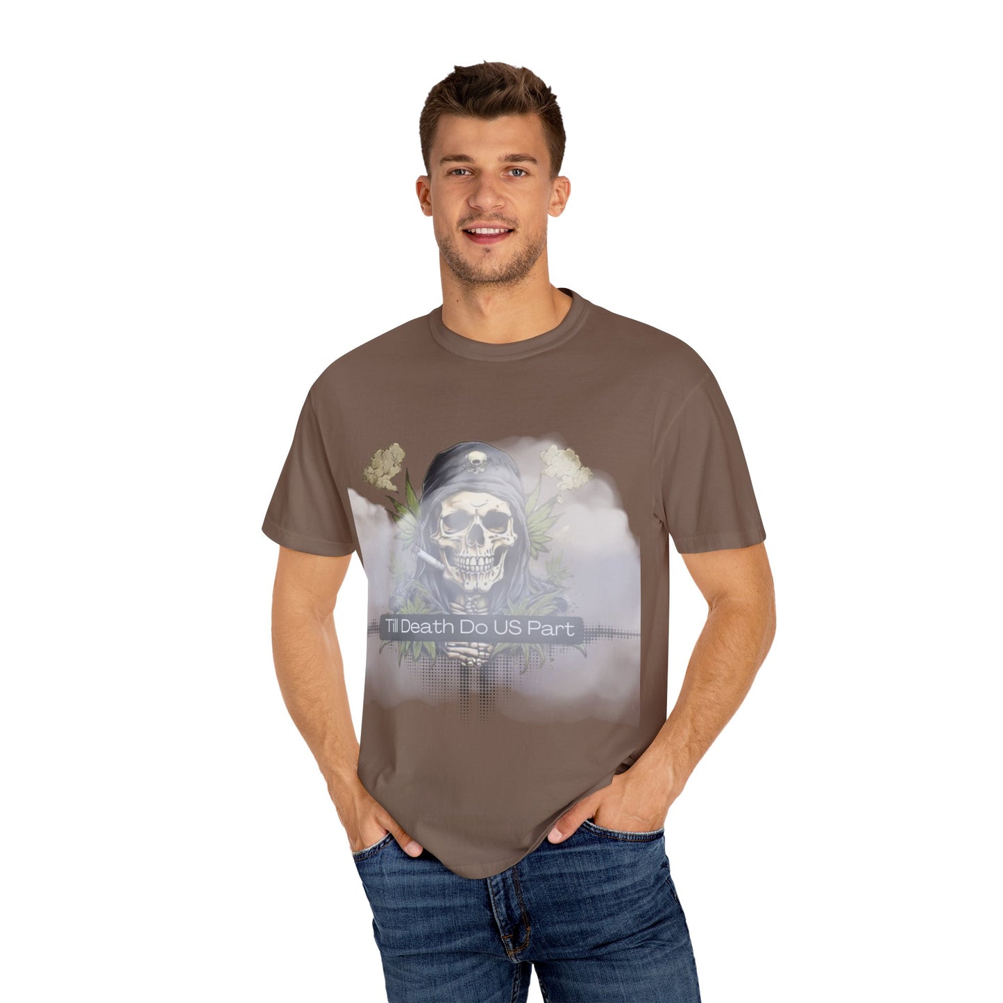 Unisex Garment-Dyed T-Shirt, "Till Death Do Us Part" Tee, Gothic Shirt, Casual Wear, Gift for Couples, Fashion Statement, Comfortable Tee