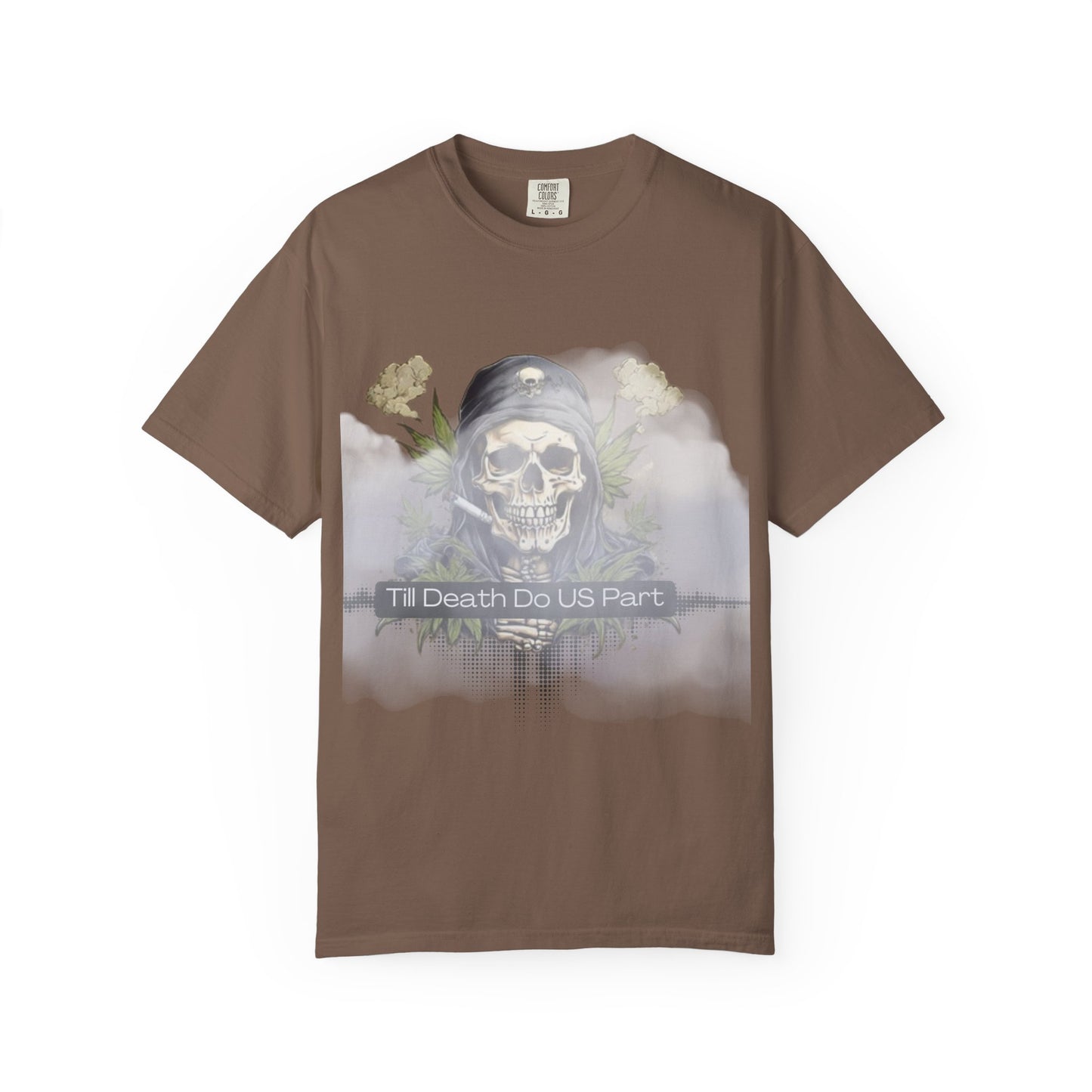 Unisex Garment-Dyed T-Shirt, "Till Death Do Us Part" Tee, Gothic Shirt, Casual Wear, Gift for Couples, Fashion Statement, Comfortable Tee