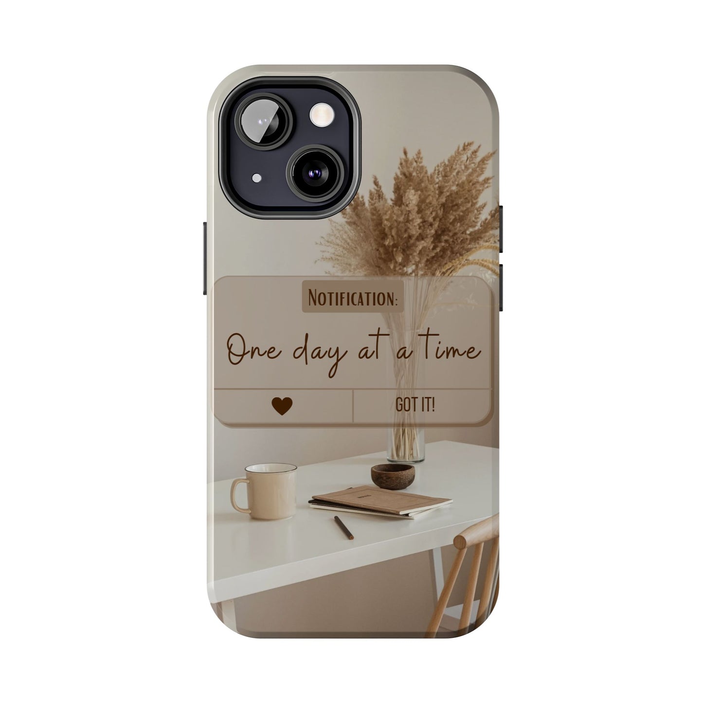 Motivational Tough Phone Cases - One Day at a Time, Durable Cases for Daily Inspiration, Gift for Students and Professionals