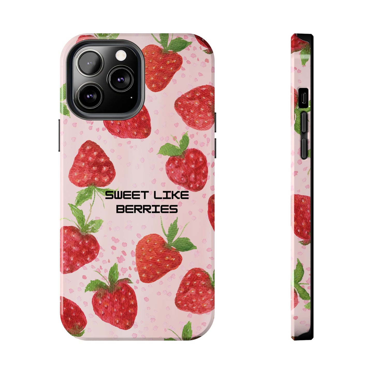 Sweet Like Berries Phone Case, Cute Tough Phone Cases, Berry Pattern Phone Cover, Berry Aesthetic Accessories, Gift for Berry Lovers