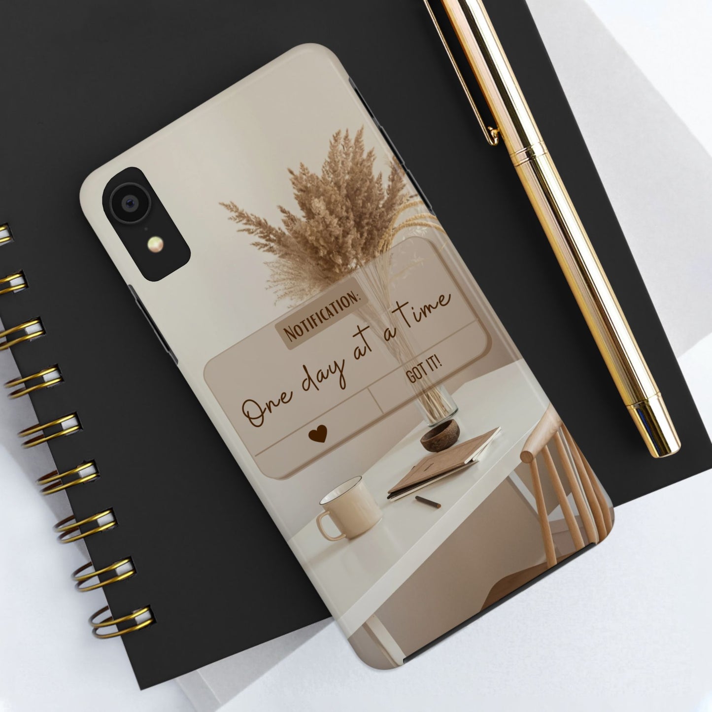 Motivational Tough Phone Cases - One Day at a Time, Durable Cases for Daily Inspiration, Gift for Students and Professionals