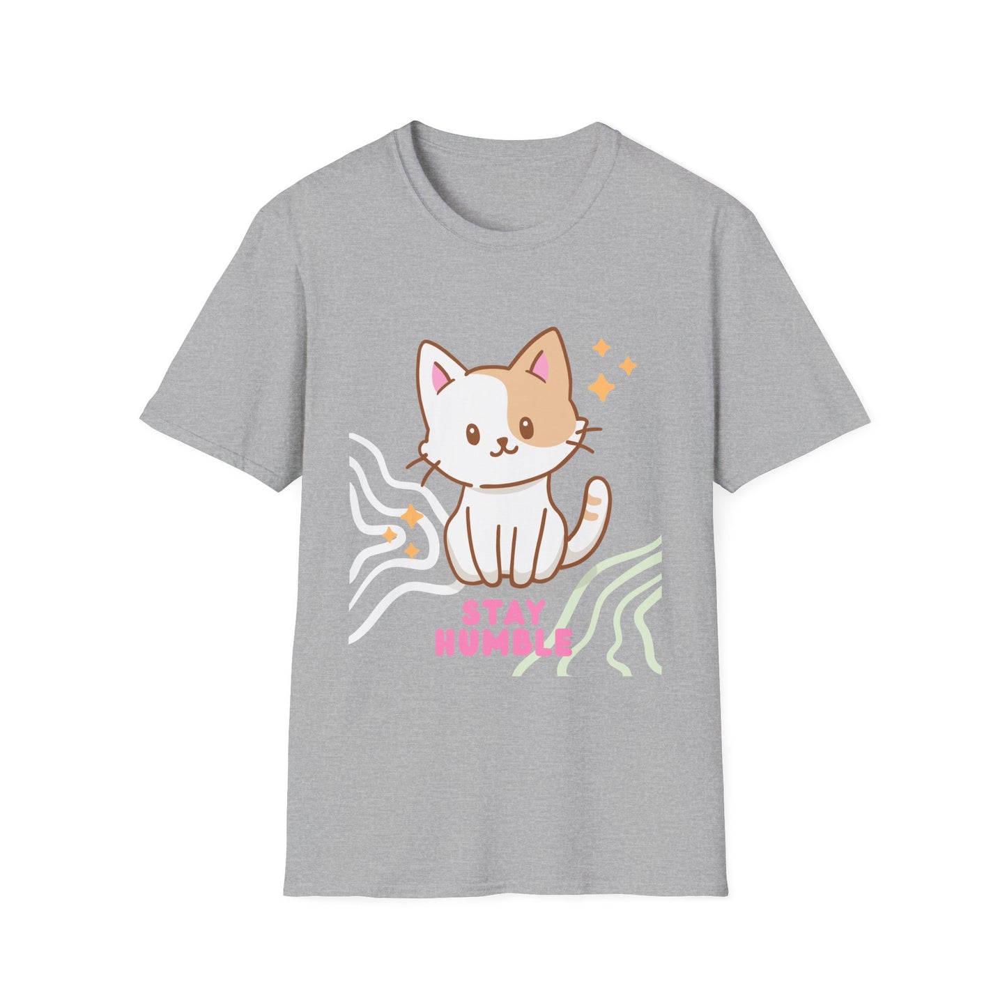 Cute Cat Stay Humble T-Shirt, Unisex Tee, Cat Lover Gift, Funny Pet Shirt, Gifts for Kids & Adults, Everyday Style