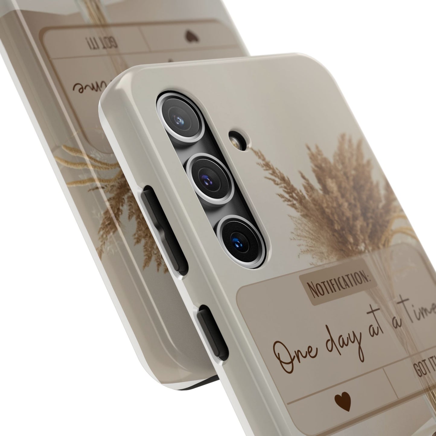 Motivational Tough Phone Cases - One Day at a Time, Durable Cases for Daily Inspiration, Gift for Students and Professionals