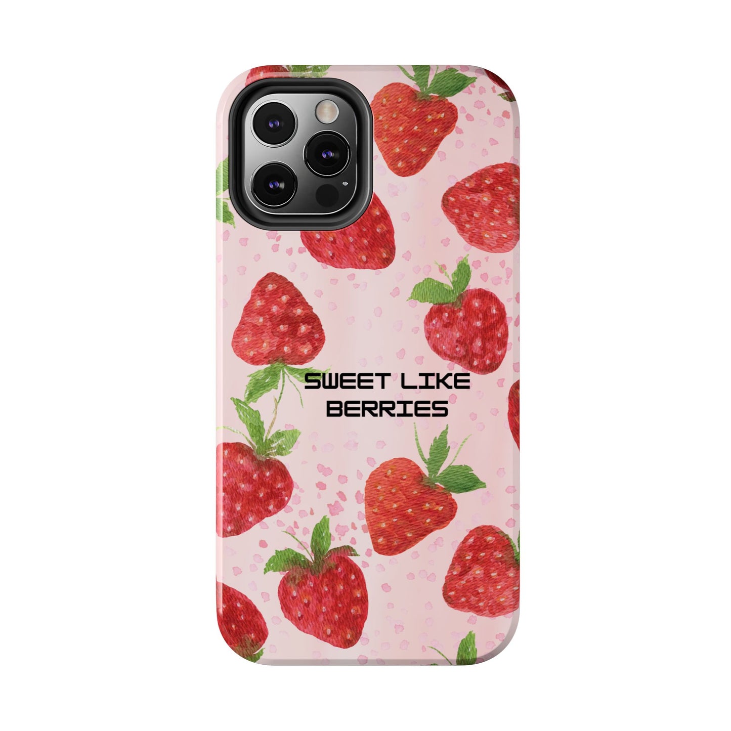 Sweet Like Berries Phone Case, Cute Tough Phone Cases, Berry Pattern Phone Cover, Berry Aesthetic Accessories, Gift for Berry Lovers
