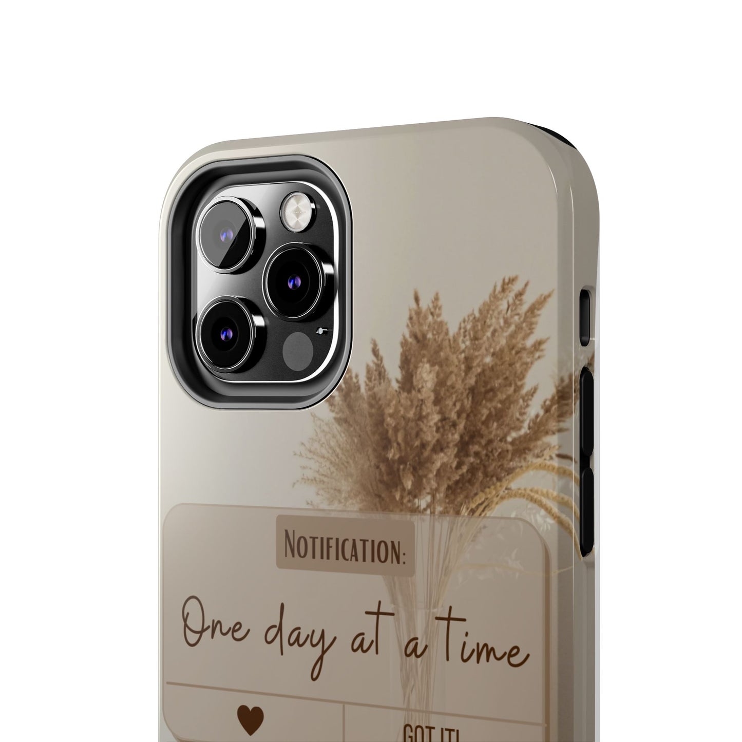 Motivational Tough Phone Cases - One Day at a Time, Durable Cases for Daily Inspiration, Gift for Students and Professionals