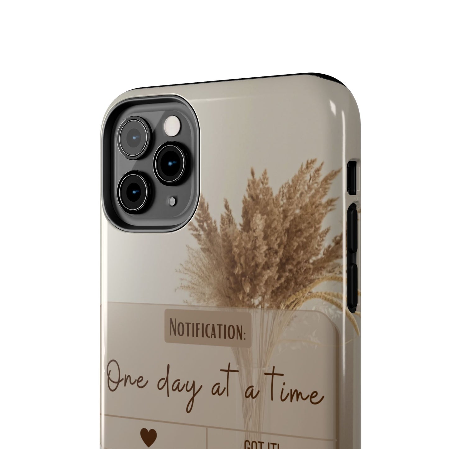 Motivational Tough Phone Cases - One Day at a Time, Durable Cases for Daily Inspiration, Gift for Students and Professionals