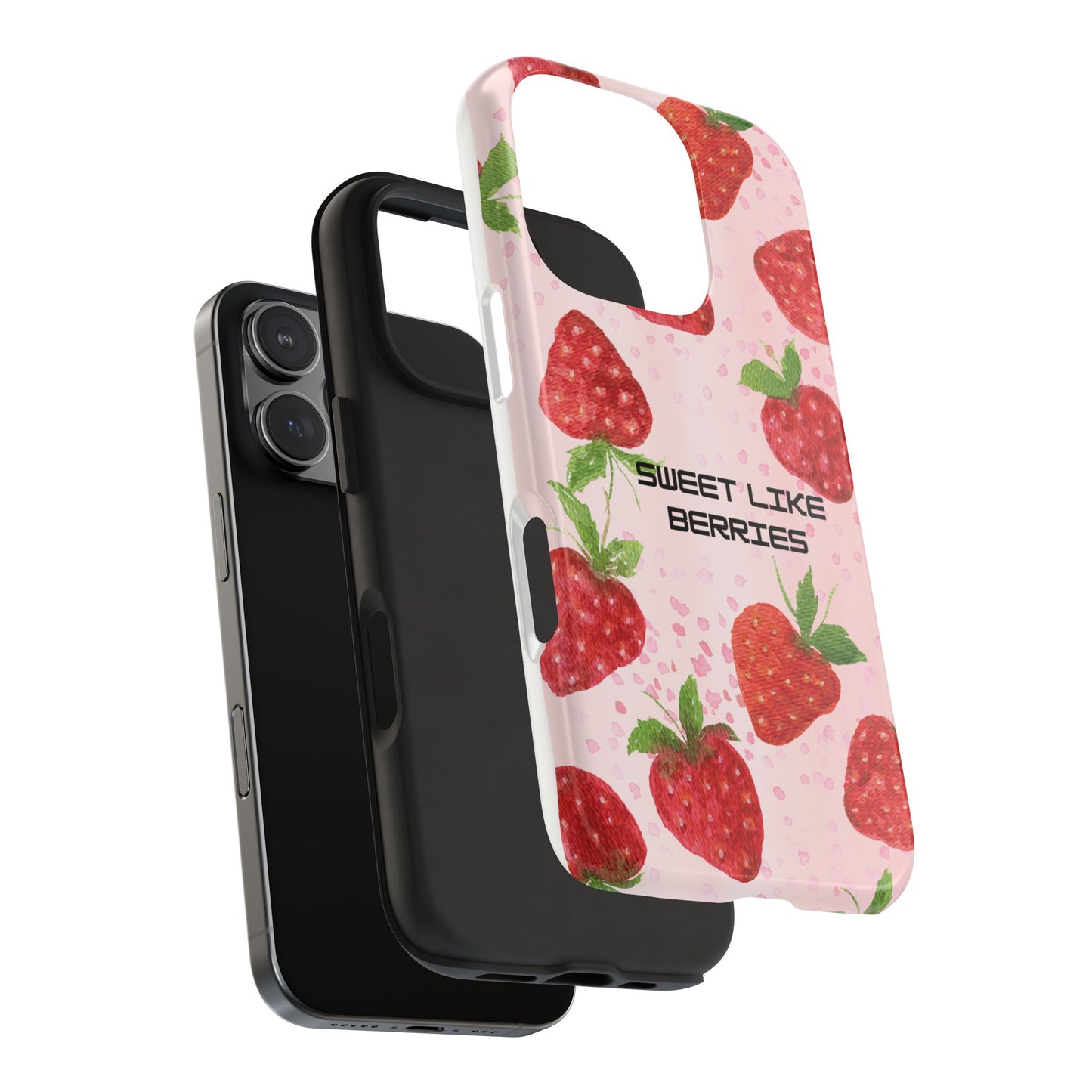 Sweet Like Berries Phone Case, Cute Tough Phone Cases, Berry Pattern Phone Cover, Berry Aesthetic Accessories, Gift for Berry Lovers