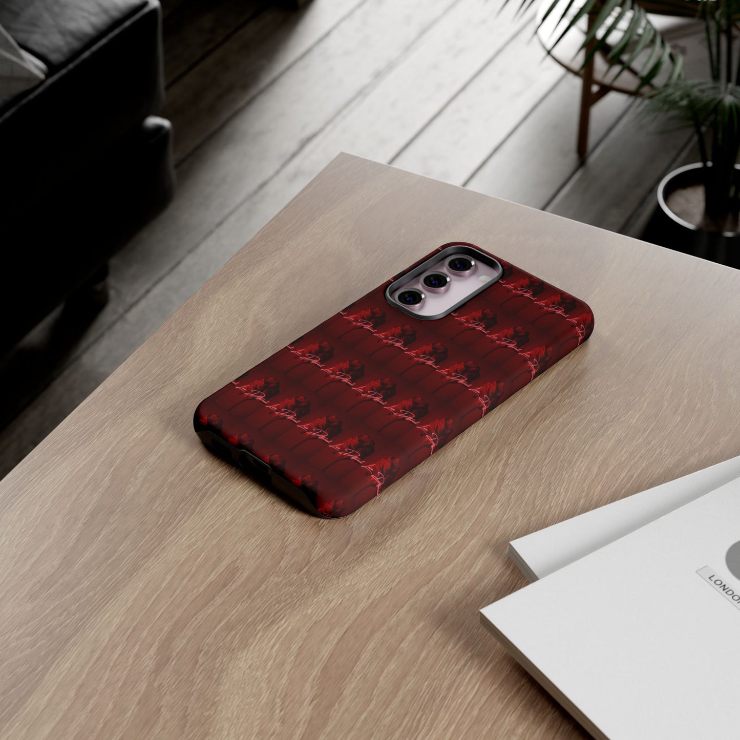 Red Patterned Phone Case | Tough Cases for Stylish Protection, Trendy Cell Cover, Unique Gifts for Tech Lovers, Modern Design