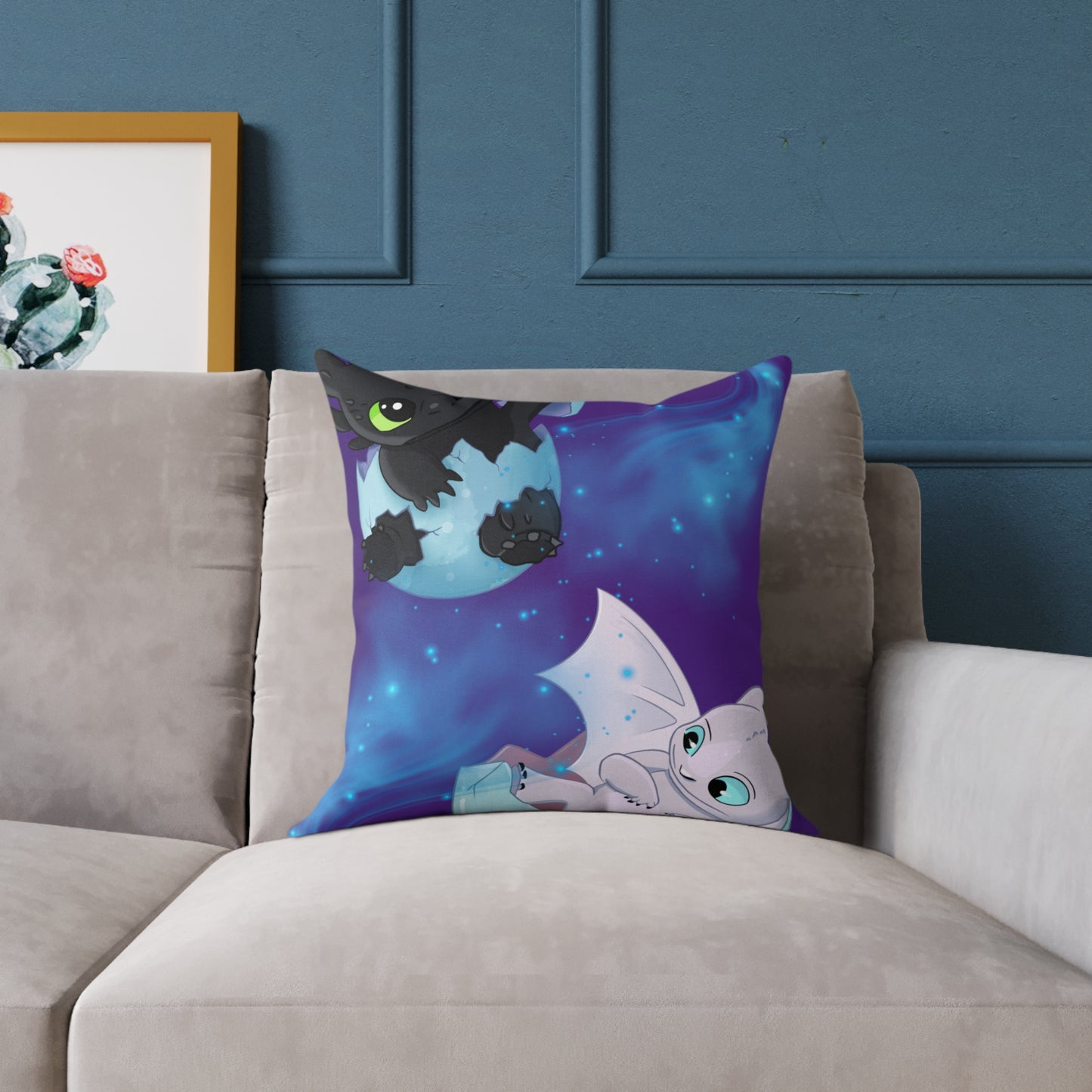 Cute Dragon Themed Decorative Pillow, Kids Room Decor, Fantasy Home Accent, Cozy Throw Pillow, Gift for Dragon Lovers and Fans