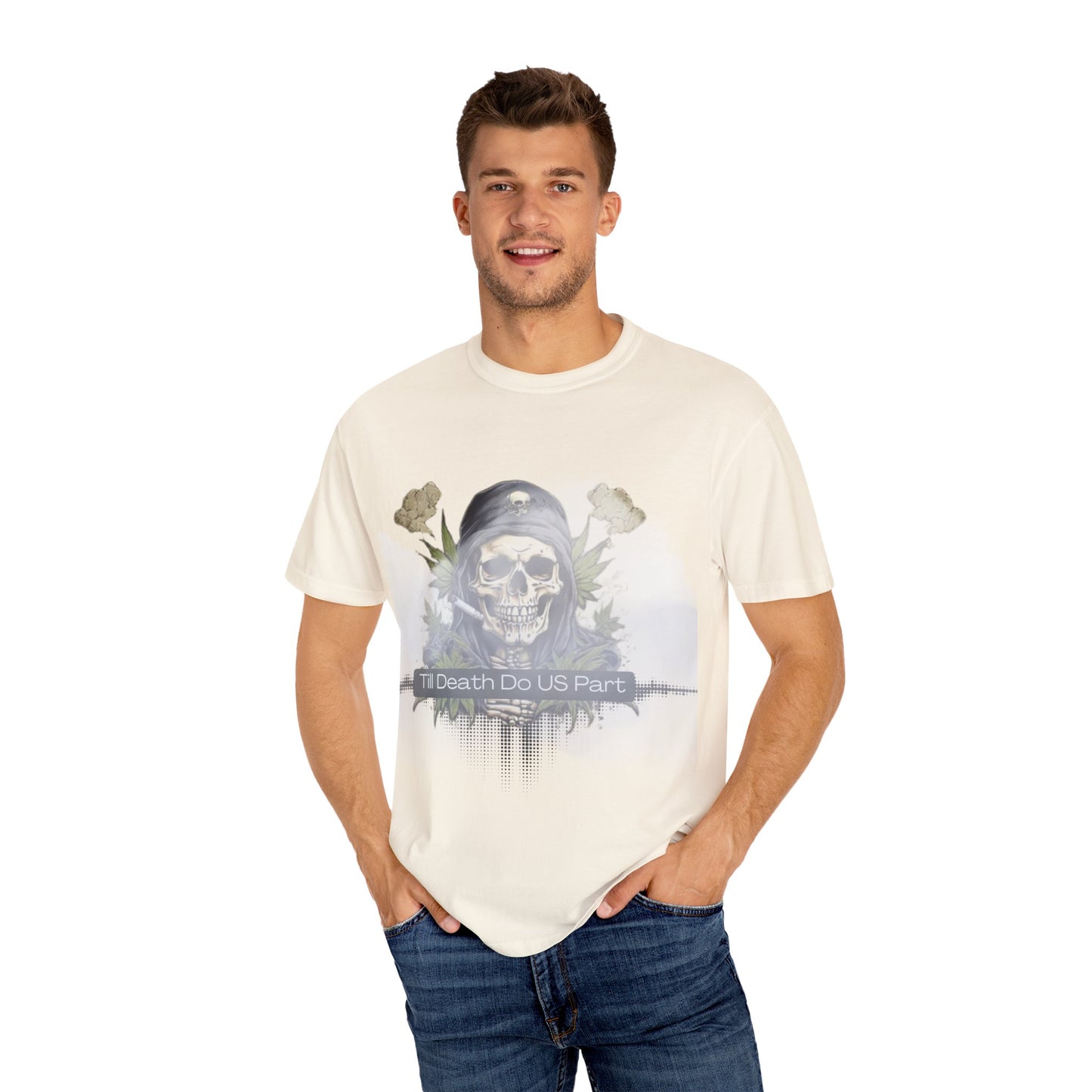 Unisex Garment-Dyed T-Shirt, "Till Death Do Us Part" Tee, Gothic Shirt, Casual Wear, Gift for Couples, Fashion Statement, Comfortable Tee